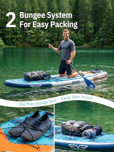 Niphean (Extra Large) Inflatable Paddle Board, SUP for 2+1 People/Family 500lbs Capacity Stand Up Paddle Board with SUP Accessories, StabilTrac Fin Non-Slip Paddleboard for Adults