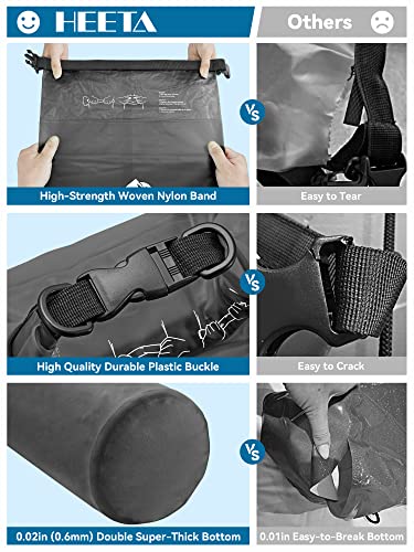 HEETA Dry Bag Waterproof for Women Men, 5L/10L/20L/30L/40L Roll Top Lightweight Dry Storage Bag Backpack with Phone Case for Travel Swimming Boating Kayaking Paddle Board Camping Beach Accessories