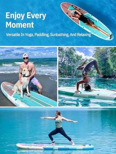 Niphean Inflatable Stand Up Paddle Board with SUP Accessories, Anti-Slip EVA Deck, 10’6’’ Inflatable Paddle Boards for Adults & Youth of All Skill Levels