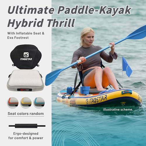 iTAOSTAR Adventure 12'× 35"/39" Inflatable Stand Up Paddle Board with Seat, Extra Wide SUP Board with 5 Fins Stable Design for Familly, Youth, All Skill Levels, Lakes, Oceans & Fishing