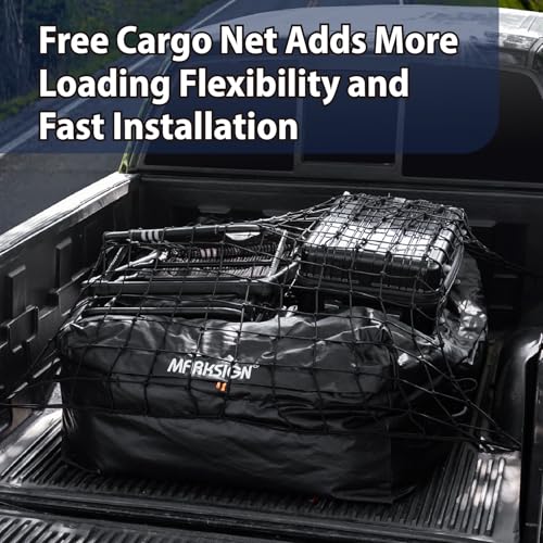 Truck Bed Bag with Cargo Net, 100% Waterproof Truck Cargo Bag Fits Any Truck Size with 4 Handles, 26 Cubic Feet (51''x40''x22'', Patent Pending)
