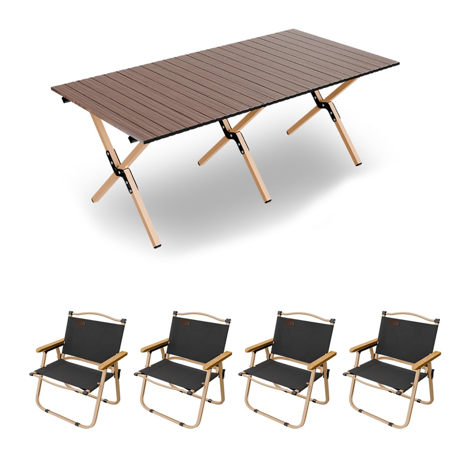 HBOOMOEM Ortable Picnic Table with Chairs，Folding Picnic Table and Bench Set，Lightweight and Easy to Carry, Suitable for Outdoor Camping, Garden Picnics, and Catering Cooking.