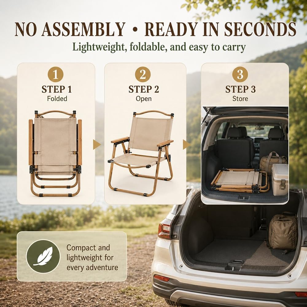 Portable Folding Camping Table Set with 4 Lightweight Chairs, Ideal for Outdoor Picnics, Family Beach Trips, RV Adventures, and Patio Use