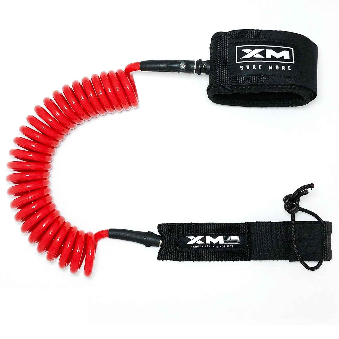XM Stand-UP Paddle (SUP) 6ft-12ft Leash, Big Wave Cord Thickness (.313in), Key Pocket, Unbreakable Swivels, Detachable Railsaver, Made in USA