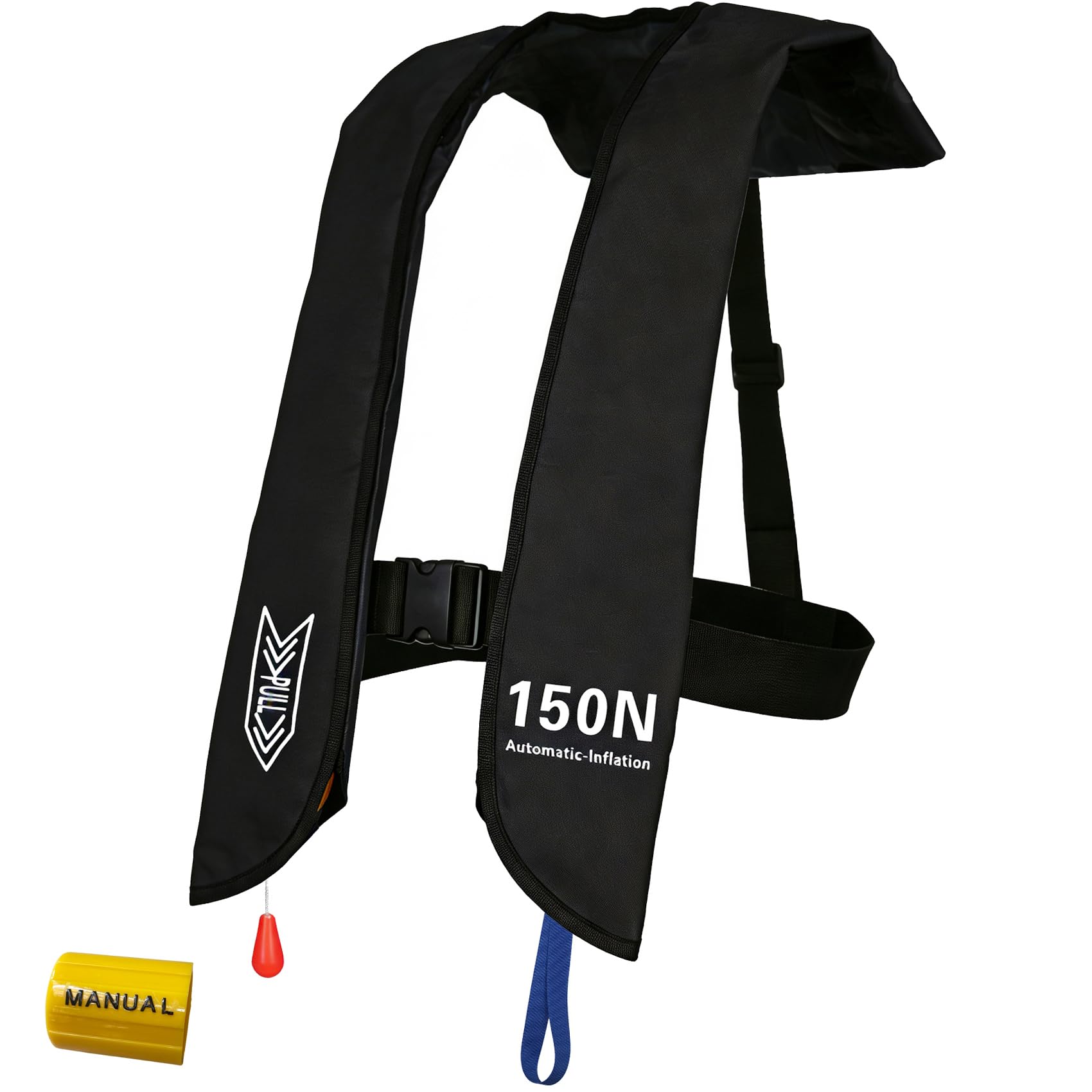 Inflatable Life-Jacket for Adults| Life-Vest Inflation-PFD with Whistle| Automatic & Manual Lightweight Supports up to 300 lbs for Kayaking Fishing Boating