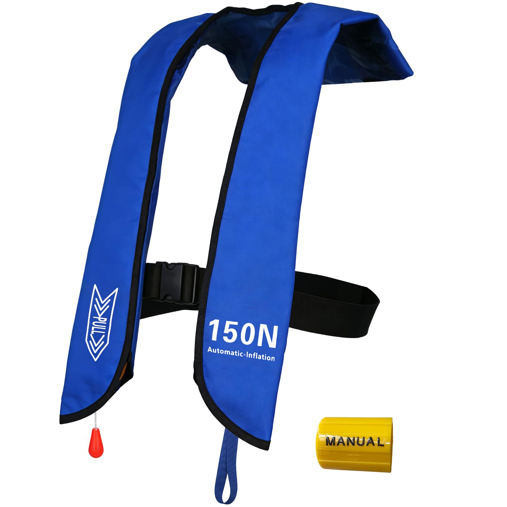 Inflatable Life-Jacket for Adults| Life-Vest Inflation-PFD with Whistle| Automatic & Manual Lightweight Supports up to 300 lbs for Kayaking Fishing Boating