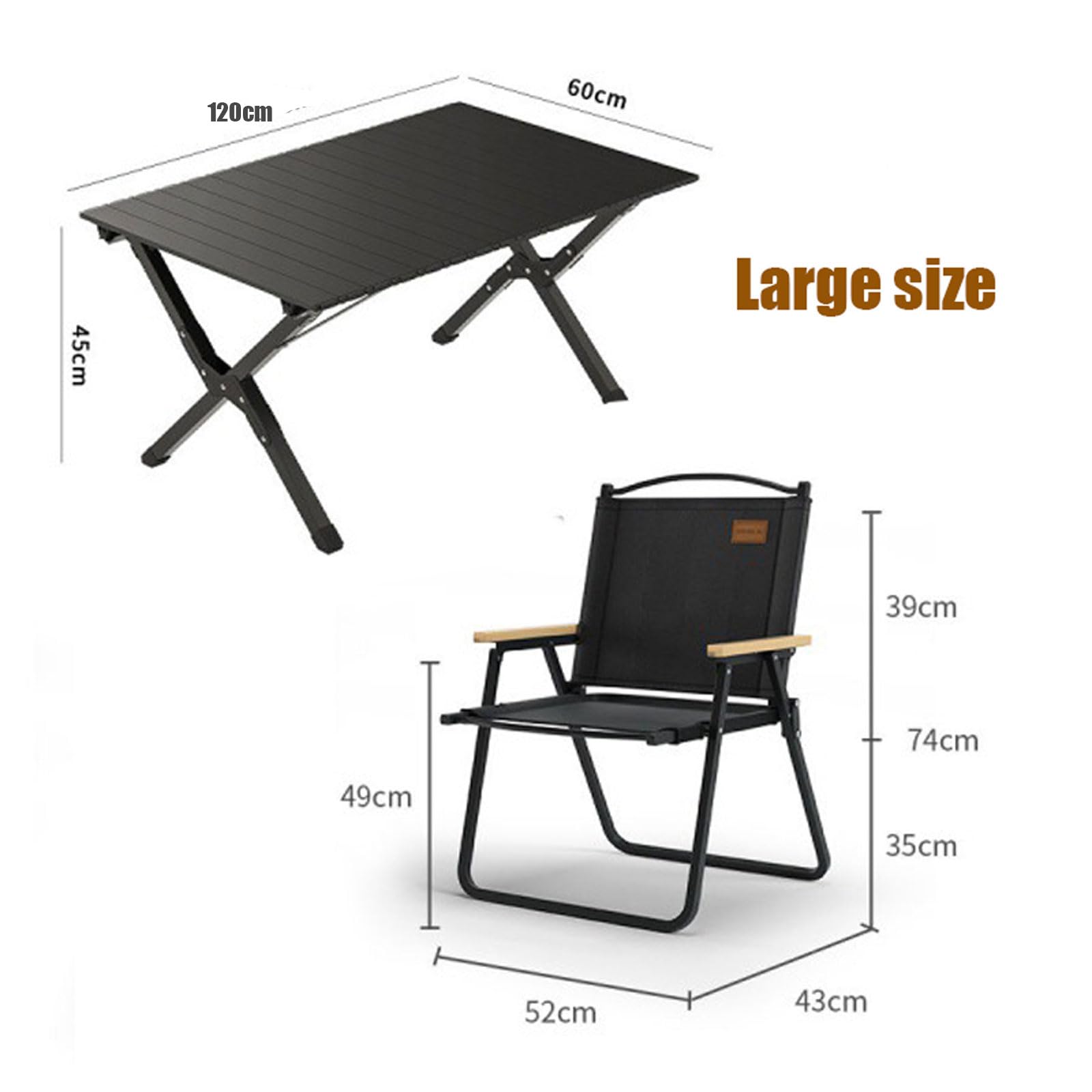 4 Pcs Camping air Set with 1pc Picnic Table, Portable Folding Table and Seats Ultralight Aluminum Family Table air Set with Carrying Storage Bag