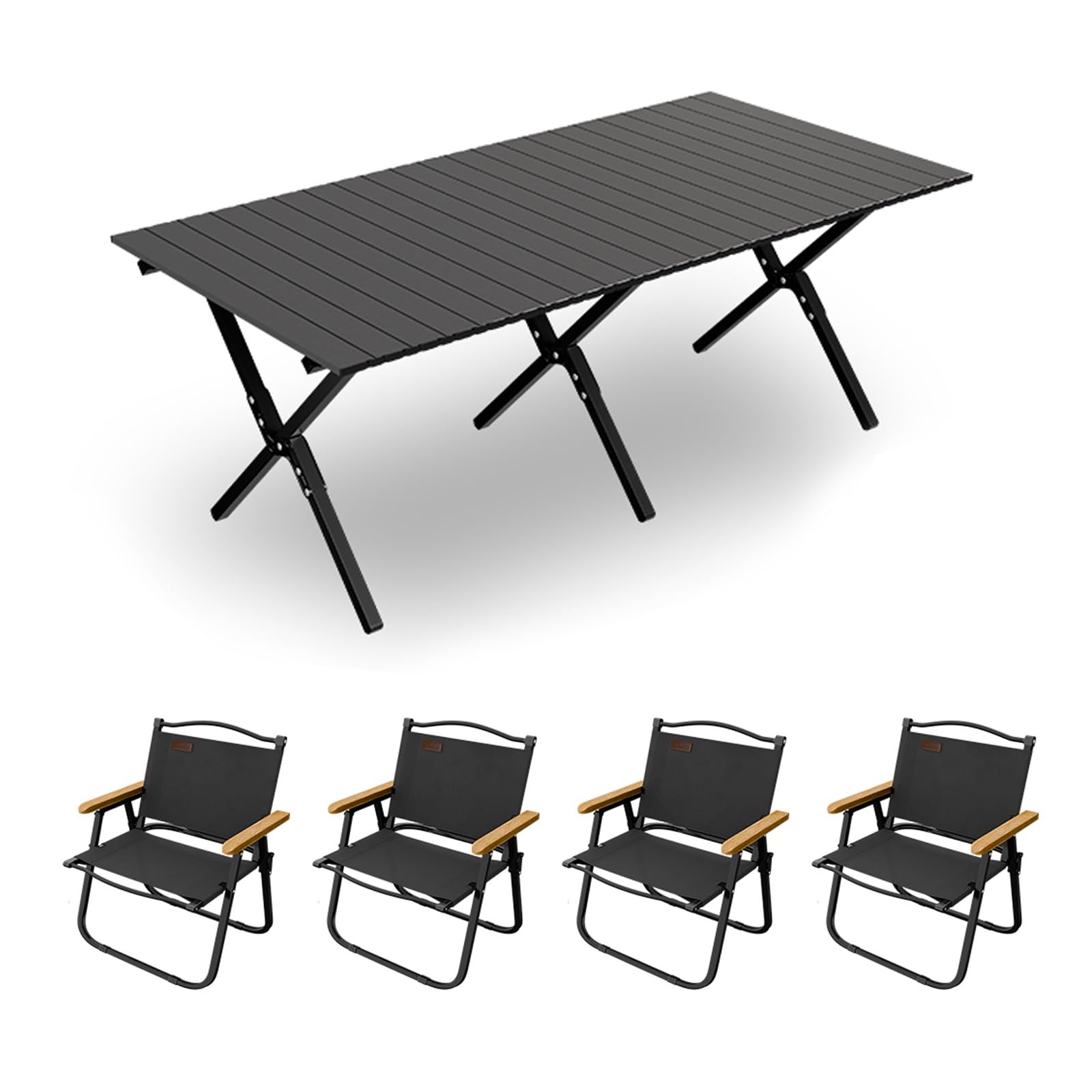 HBOOMOEM Ortable Picnic Table with Chairs，Folding Picnic Table and Bench Set，Lightweight and Easy to Carry, Suitable for Outdoor Camping, Garden Picnics, and Catering Cooking.
