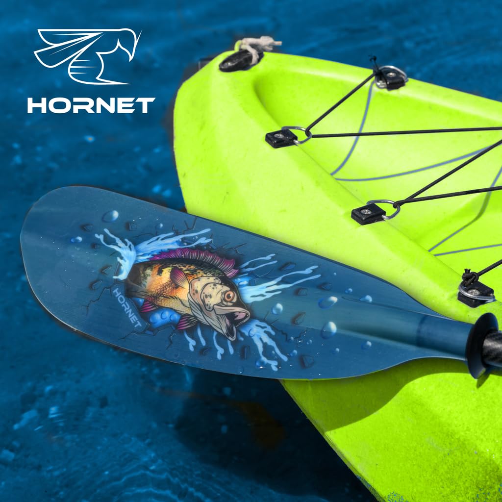 Hornet Watersports Fiberglass Kayak Paddle for Adults- Ideal for Touring, Fishing and Boating- 90.5 inches / 230CM Adjustable with Carbon Fiber Shaft- Kayak Oars Kayaking Equipment