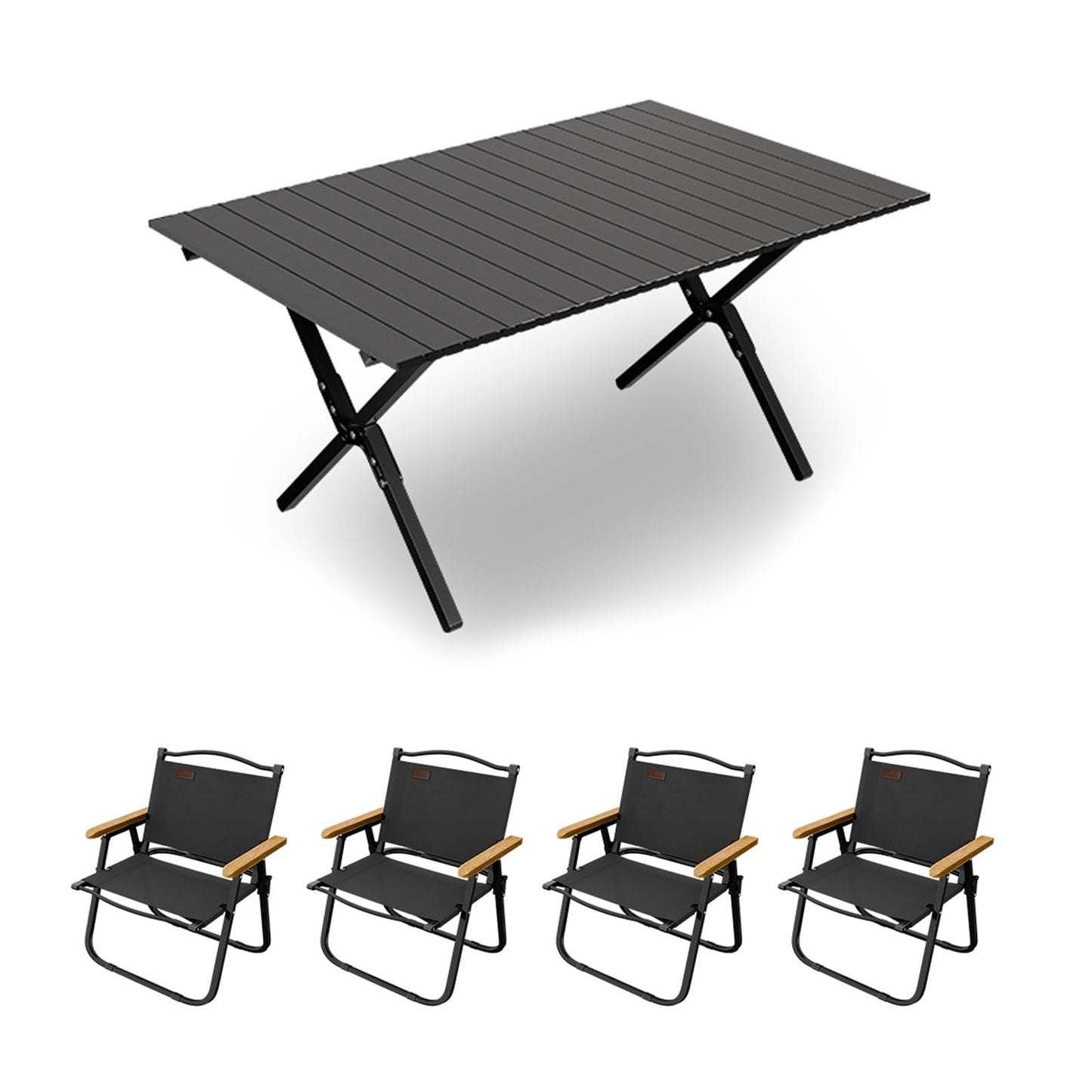 HBOOMOEM Ortable Picnic Table with Chairs，Folding Picnic Table and Bench Set，Lightweight and Easy to Carry, Suitable for Outdoor Camping, Garden Picnics, and Catering Cooking.