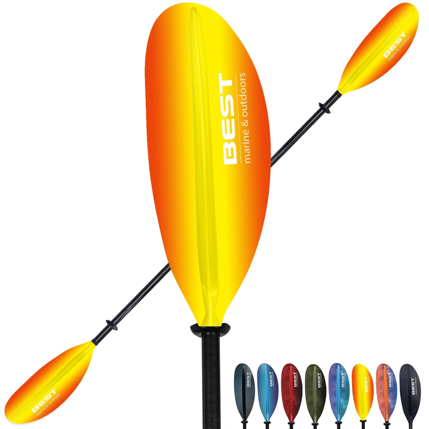 Best Marine and Outdoors Carbon Fiber Kayak Paddle for Adults – Lightweight 2-Piece Paddle with Fiberglass Reinforced Blades, Adjustable Feather Angles, Floating Design, 220cm 234cm 250cm