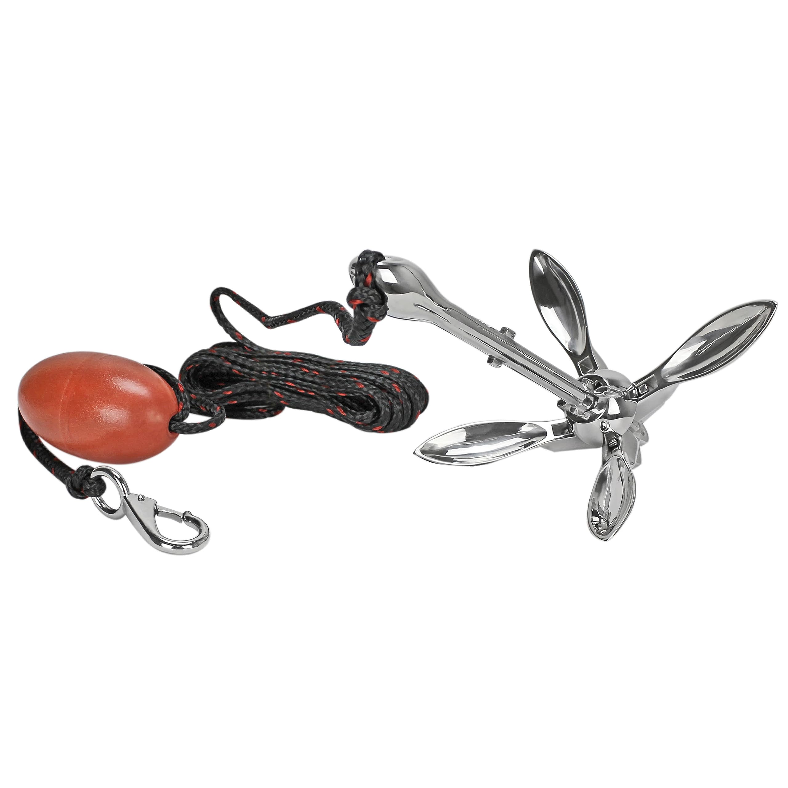 Extreme Max 3006.6702 BoatTector Complete Stainless Steel Grapnel Anchor Kit for Small Boats, Kayaks, PWC, Jet Ski, SUP, etc. - 3.5 lbs.