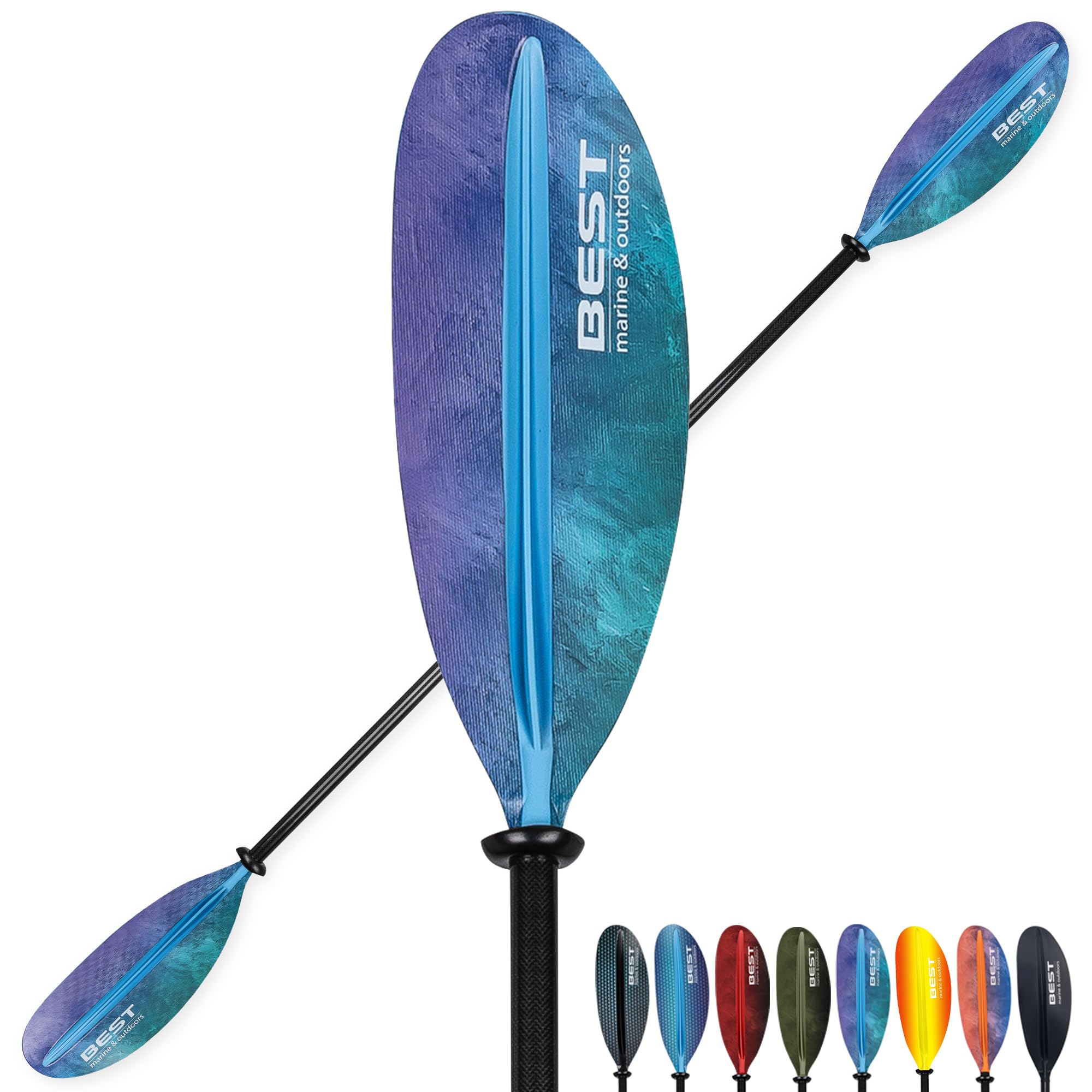 Best Marine and Outdoors Carbon Fiber Kayak Paddle for Adults – Lightweight 2-Piece Paddle with Fiberglass Reinforced Blades, Adjustable Feather Angles, Floating Design, 220cm 234cm 250cm