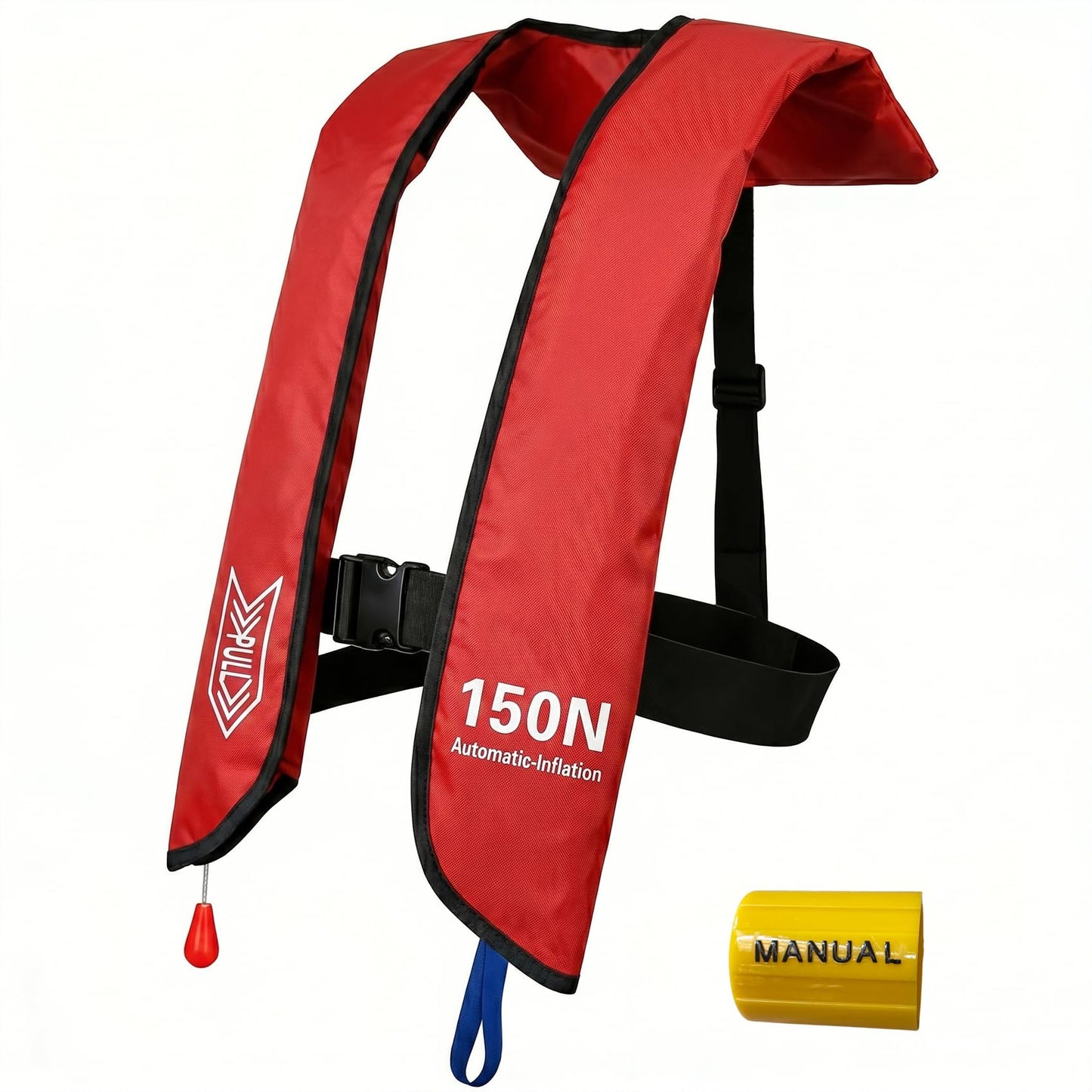 Inflatable Life-Jacket for Adults| Life-Vest Inflation-PFD with Whistle| Automatic & Manual Lightweight Supports up to 300 lbs for Kayaking Fishing Boating
