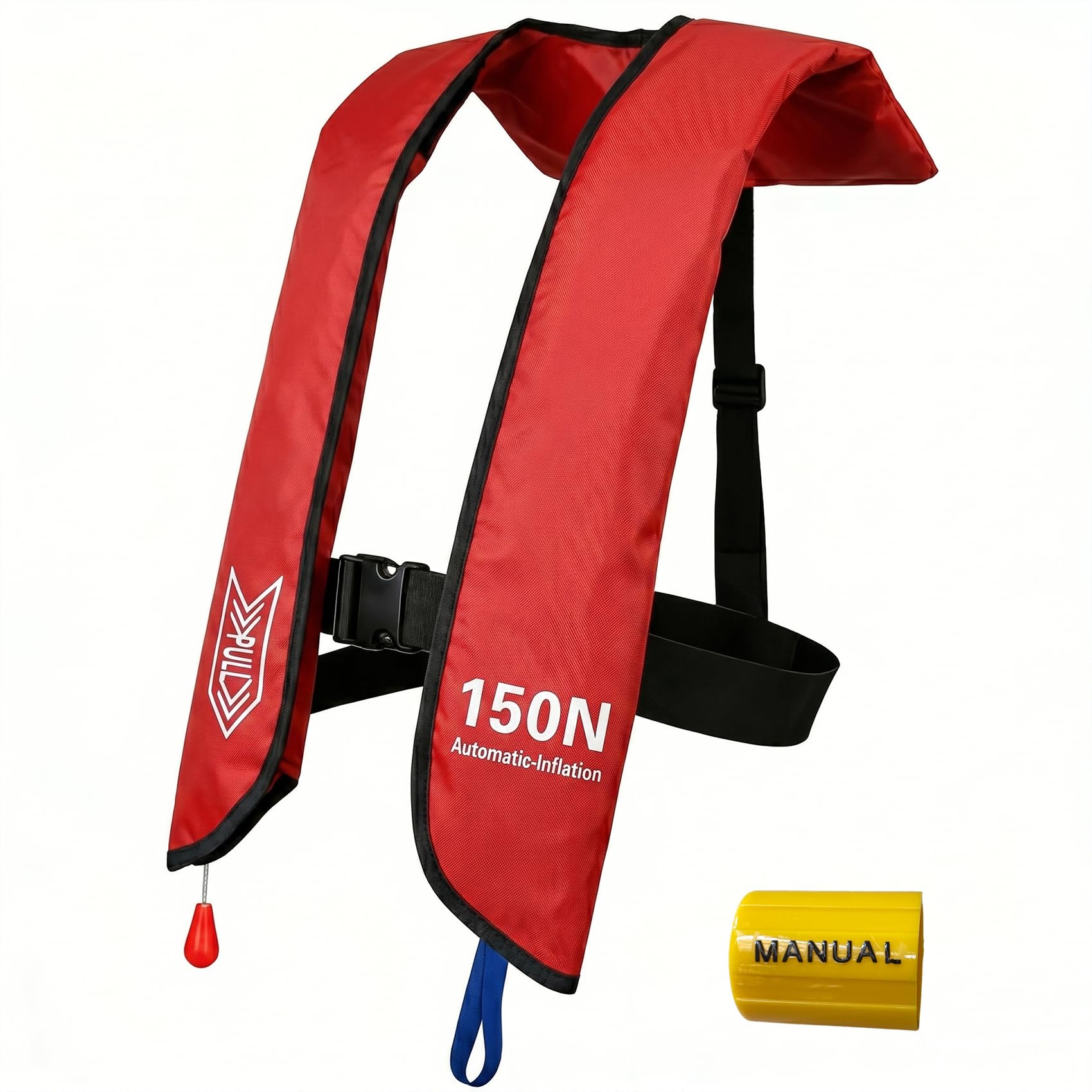 Inflatable Life-Jacket for Adults| Life-Vest Inflation-PFD with Whistle| Automatic & Manual Lightweight Supports up to 300 lbs for Kayaking Fishing Boating