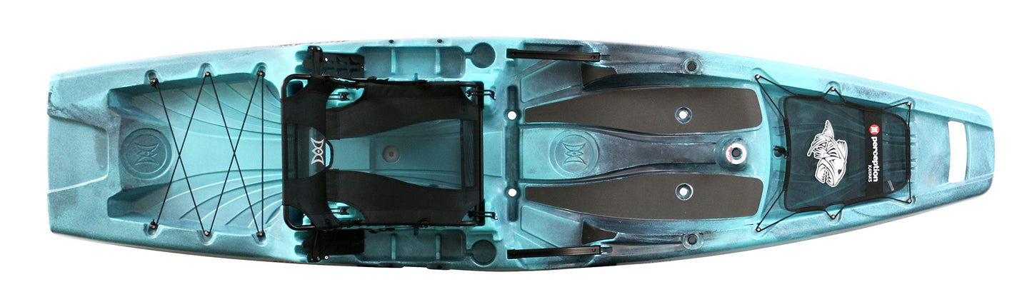 Perception Kayaks Outlaw 11.5 | Sit on Top Fishing Kayak | Fold Away Lawn Chair Seat | 4 Rod Holders | Integrated Tackle Trays | 11' 6"