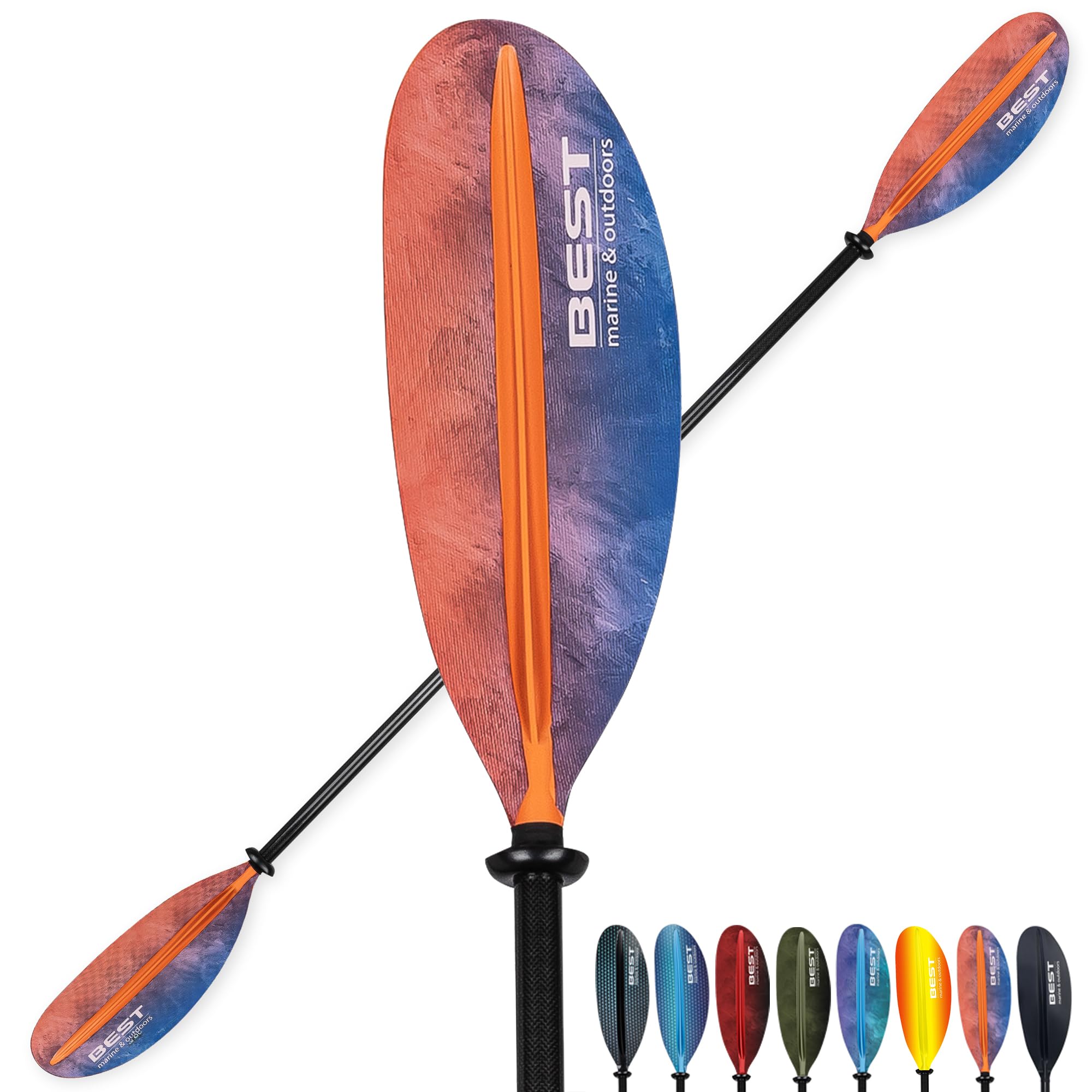 Best Marine and Outdoors Carbon Fiber Kayak Paddle for Adults – Lightweight 2-Piece Paddle with Fiberglass Reinforced Blades, Adjustable Feather Angles, Floating Design, 220cm 234cm 250cm