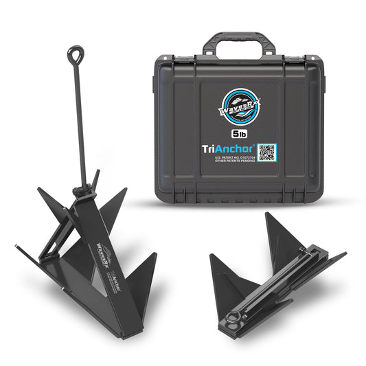 WAVESRX TriAnchor - Stainless Steel Folding PWC & Boat Anchor | Sets Instantly for Effortless Boat & Jet Ski Anchoring | Compact Patent-Pending Design Grips Better Than Plow, Fluke or Box Anchor