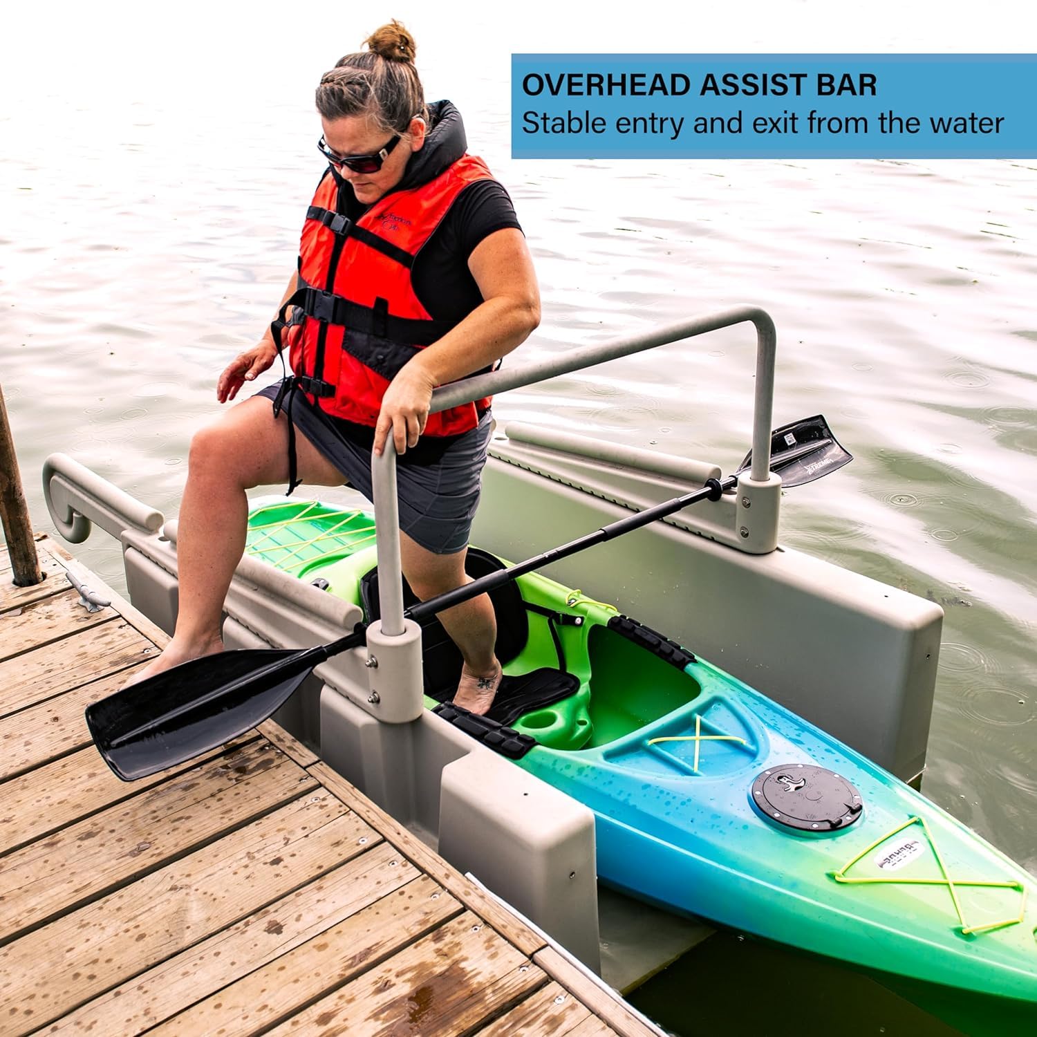 YAKport Personal Kayak Launch Station to Safely Launch Kayaks, Canoes, and Stand Up Paddle Boards, for Fixed and Low-Profile Floating Docks