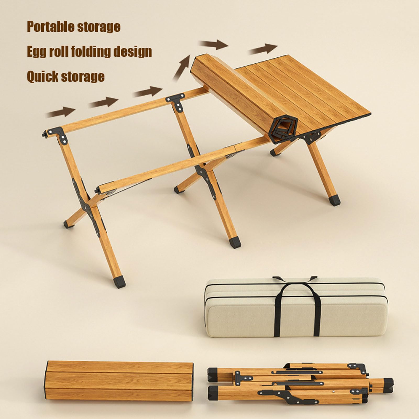 4 Pcs Camping air Set with 1pc Picnic Table, Portable Folding Table and Seats Ultralight Aluminum Family Table air Set with Carrying Storage Bag