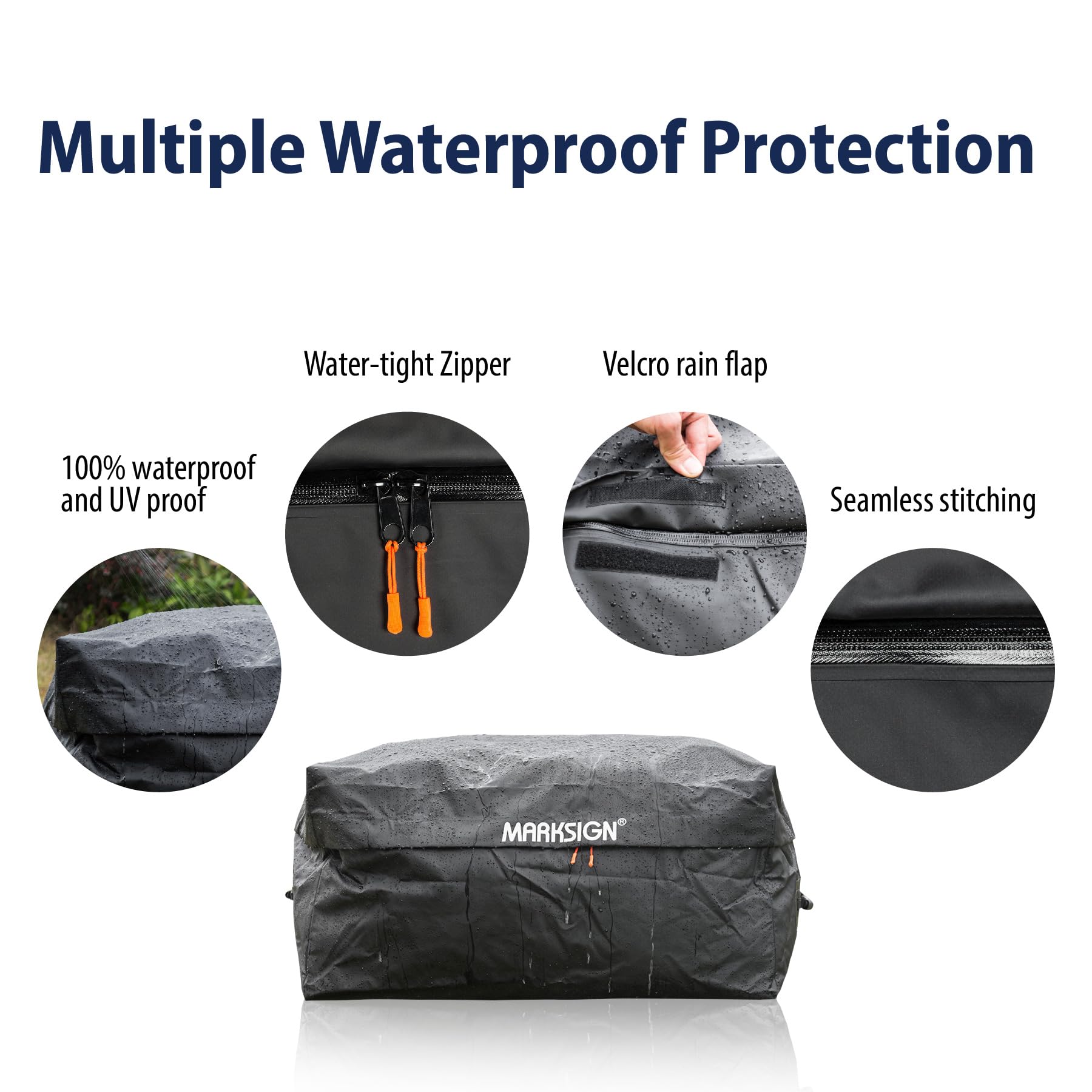 Truck Bed Bag with Cargo Net, 100% Waterproof Truck Cargo Bag Fits Any Truck Size with 4 Handles, 26 Cubic Feet (51''x40''x22'', Patent Pending)