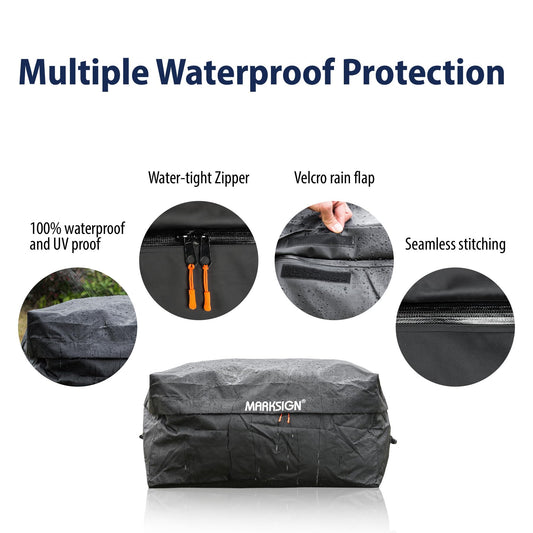 Truck Bed Bag with Cargo Net, 100% Waterproof Truck Cargo Bag Fits Any Truck Size with 4 Handles, 26 Cubic Feet (51''x40''x22'', Patent Pending)