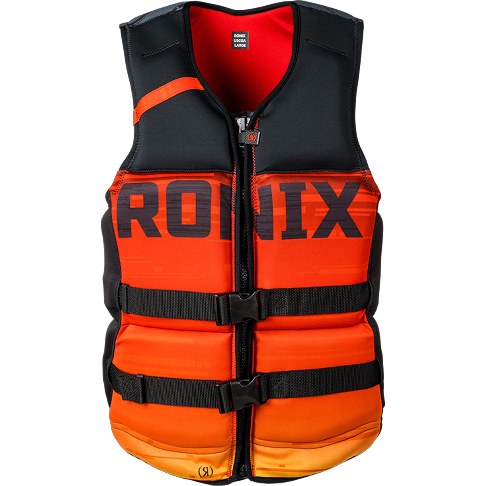 RONIX Men's Megacorp CGA Vest - Durable Flexible Cylindrical Capella Fit Life Jacket with 2:1 Cushion Foam, Water-Resistant Liner & Back Support for Wakeboard, Wakesurf & Wakefoil