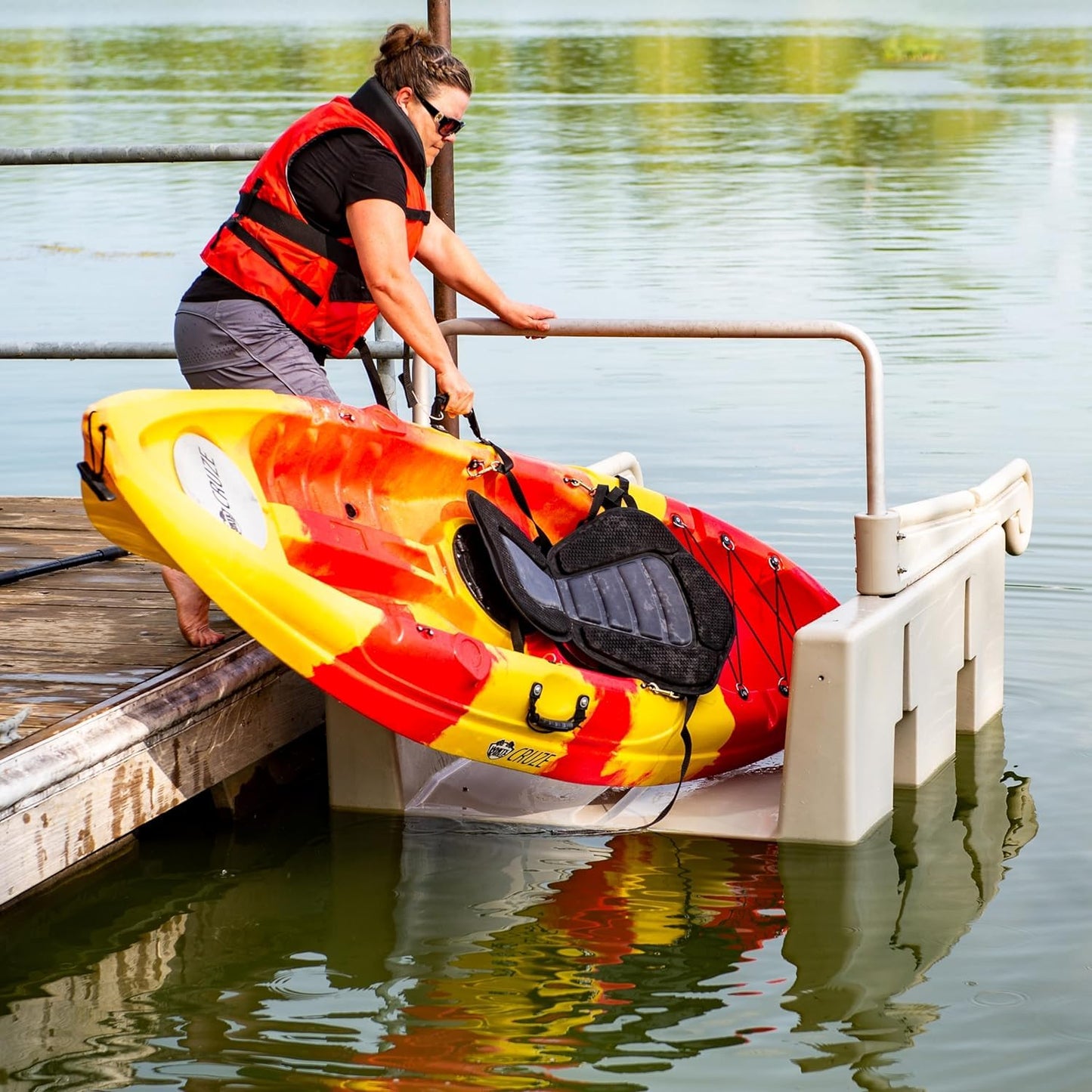 YAKport Personal Kayak Launch Station to Safely Launch Kayaks, Canoes, and Stand Up Paddle Boards, for Fixed and Low-Profile Floating Docks