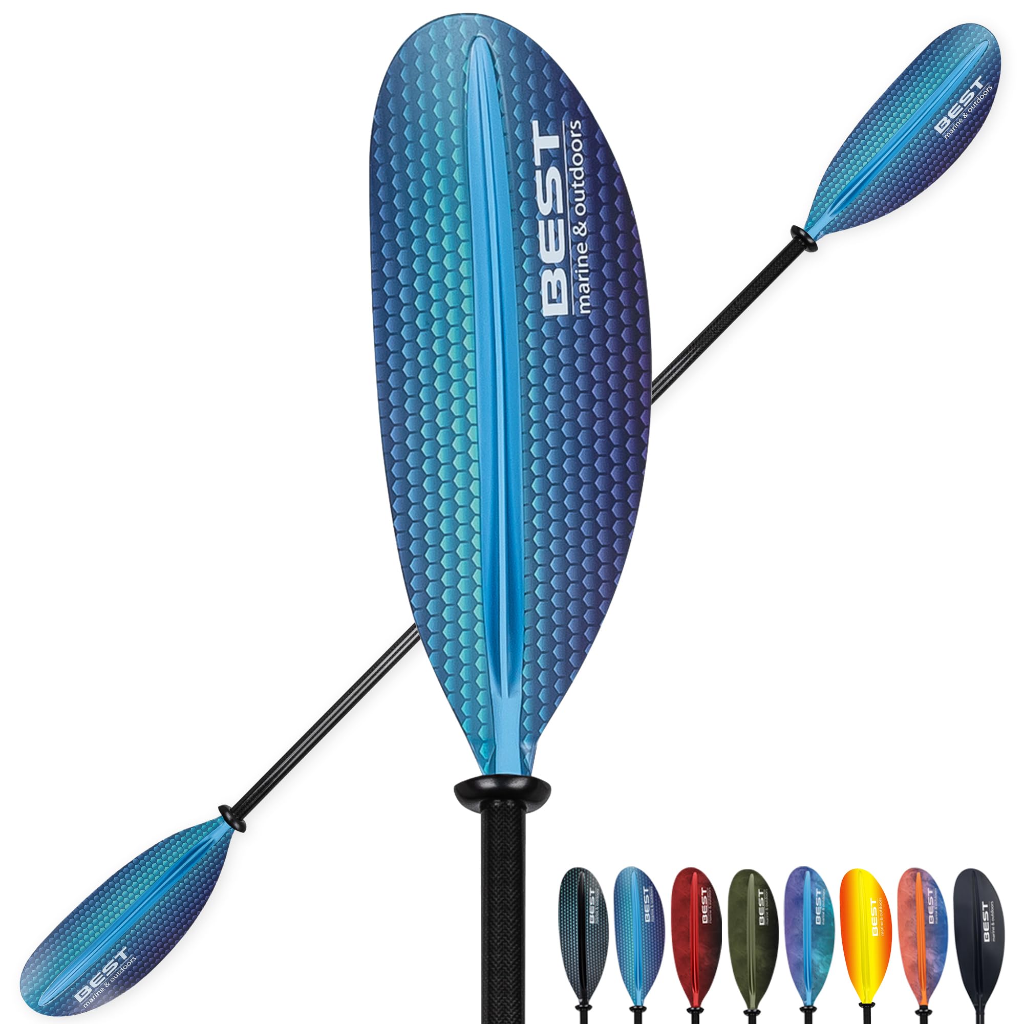 Best Marine and Outdoors Carbon Fiber Kayak Paddle for Adults – Lightweight 2-Piece Paddle with Fiberglass Reinforced Blades, Adjustable Feather Angles, Floating Design, 220cm 234cm 250cm