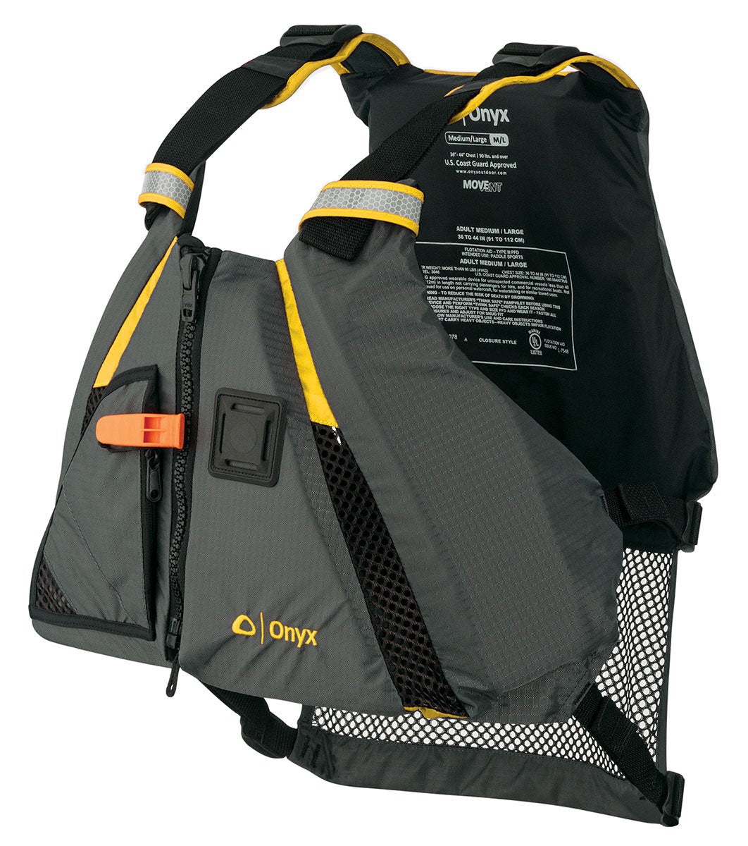 Onyx U.S. Coast Guard and Transport Canada Approved MoveVent Dynamic Paddle Vest for Adults for Kayaking, Canoeing, Stand Up Paddleboarding