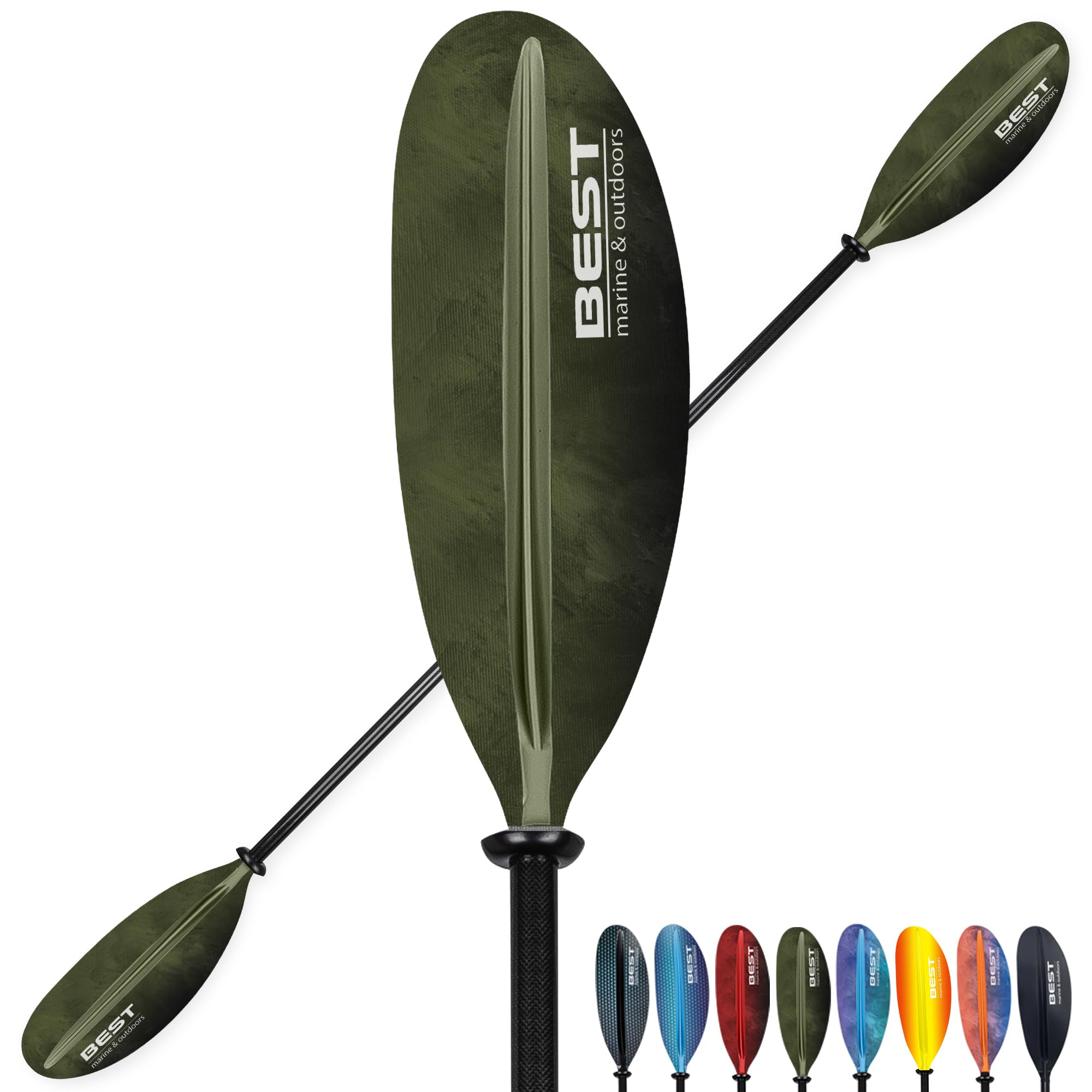 Best Marine and Outdoors Carbon Fiber Kayak Paddle for Adults – Lightweight 2-Piece Paddle with Fiberglass Reinforced Blades, Adjustable Feather Angles, Floating Design, 220cm 234cm 250cm