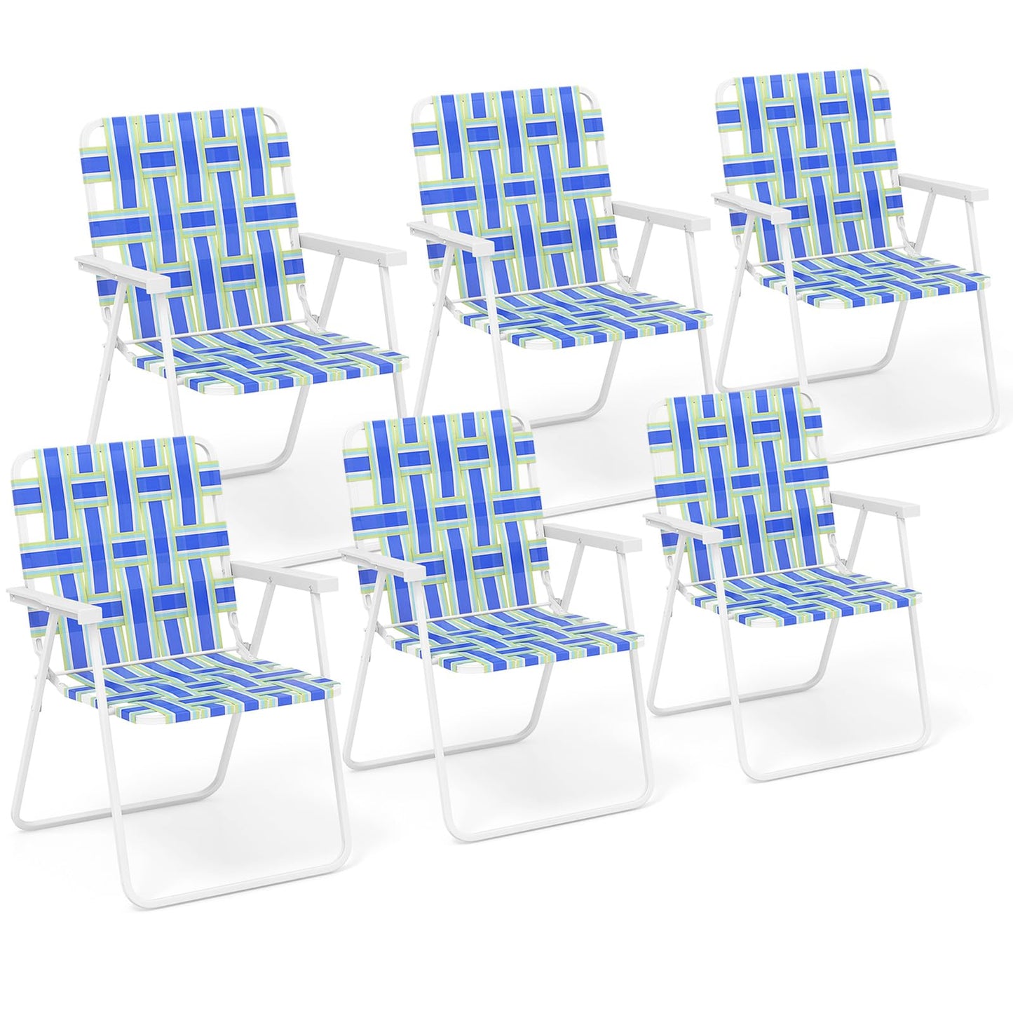 Giantex Beach Chairs for Adults 2-Pack - Camping Chair with Steel Frame, Lightweight Folding Directors Chair, Outdoor Webbing Chair for Patio, Fishing, Yard, Poolside Lawn Chairs Set