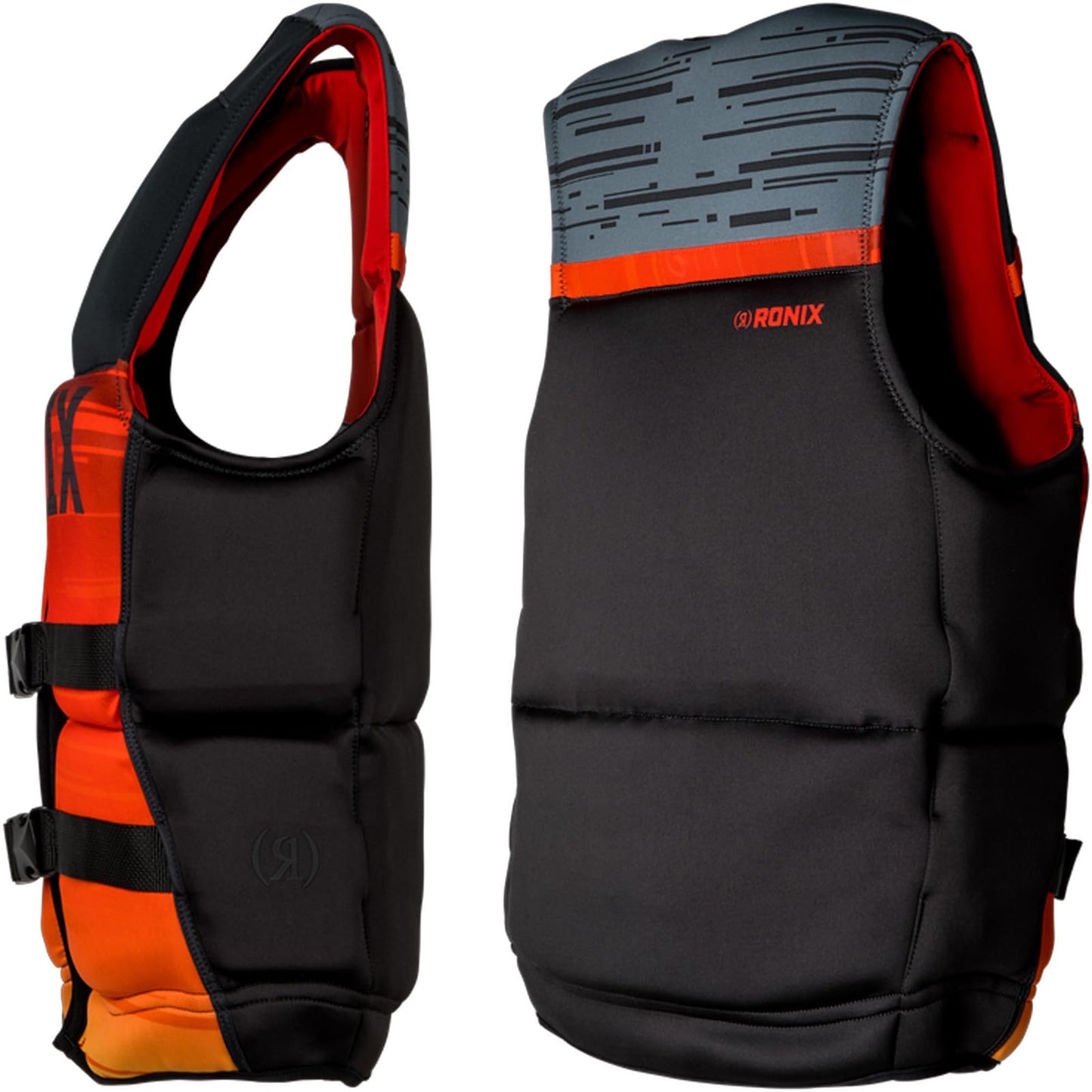 RONIX Men's Megacorp CGA Vest - Durable Flexible Cylindrical Capella Fit Life Jacket with 2:1 Cushion Foam, Water-Resistant Liner & Back Support for Wakeboard, Wakesurf & Wakefoil