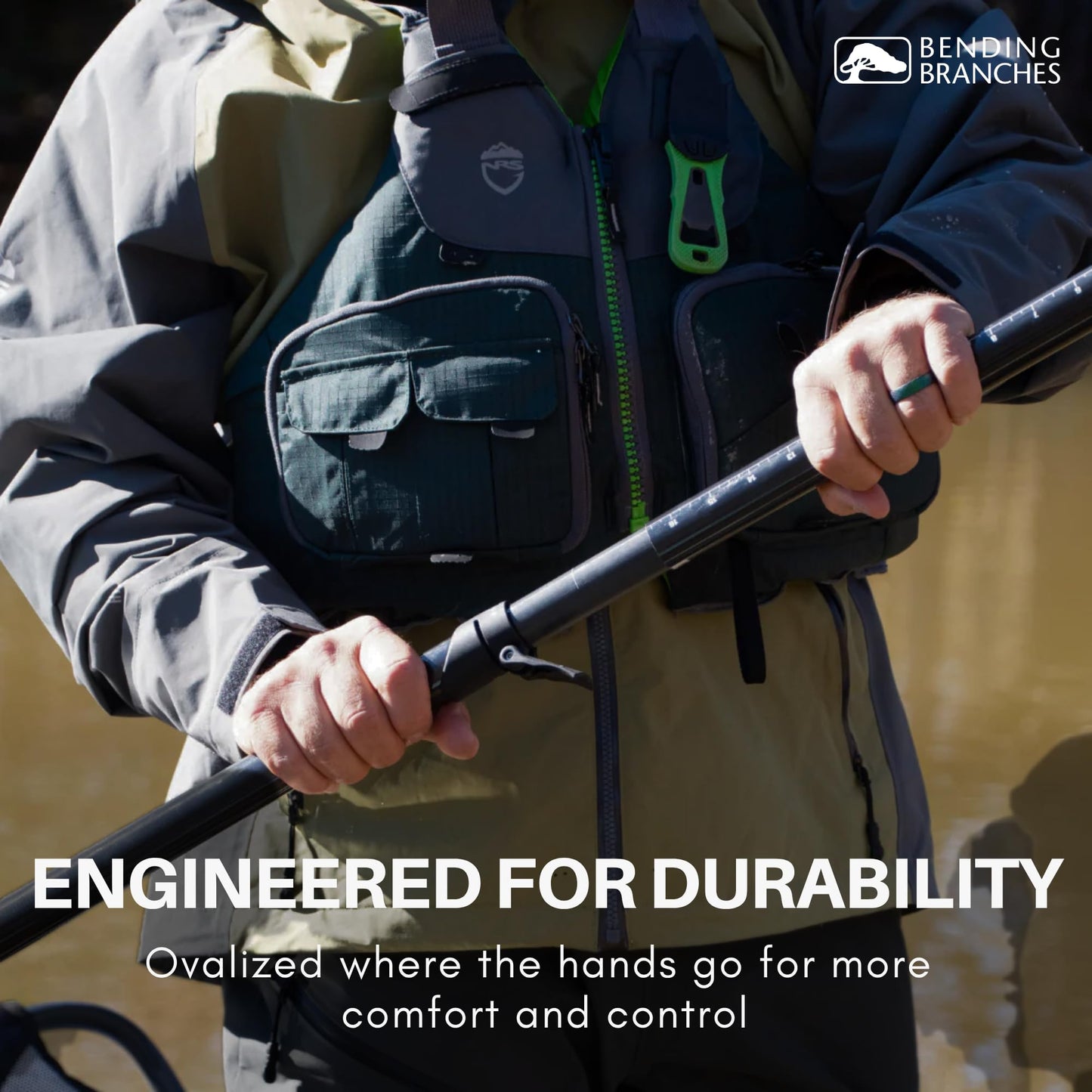 Bending Branches Angler Navigator Versa-Lok™ Kayak Paddle, Durable Wood for Moder-Day Kayaker, Wooden Blade with Rockgard® Tip Protection, 100% Carbon Shaft, Lightweight