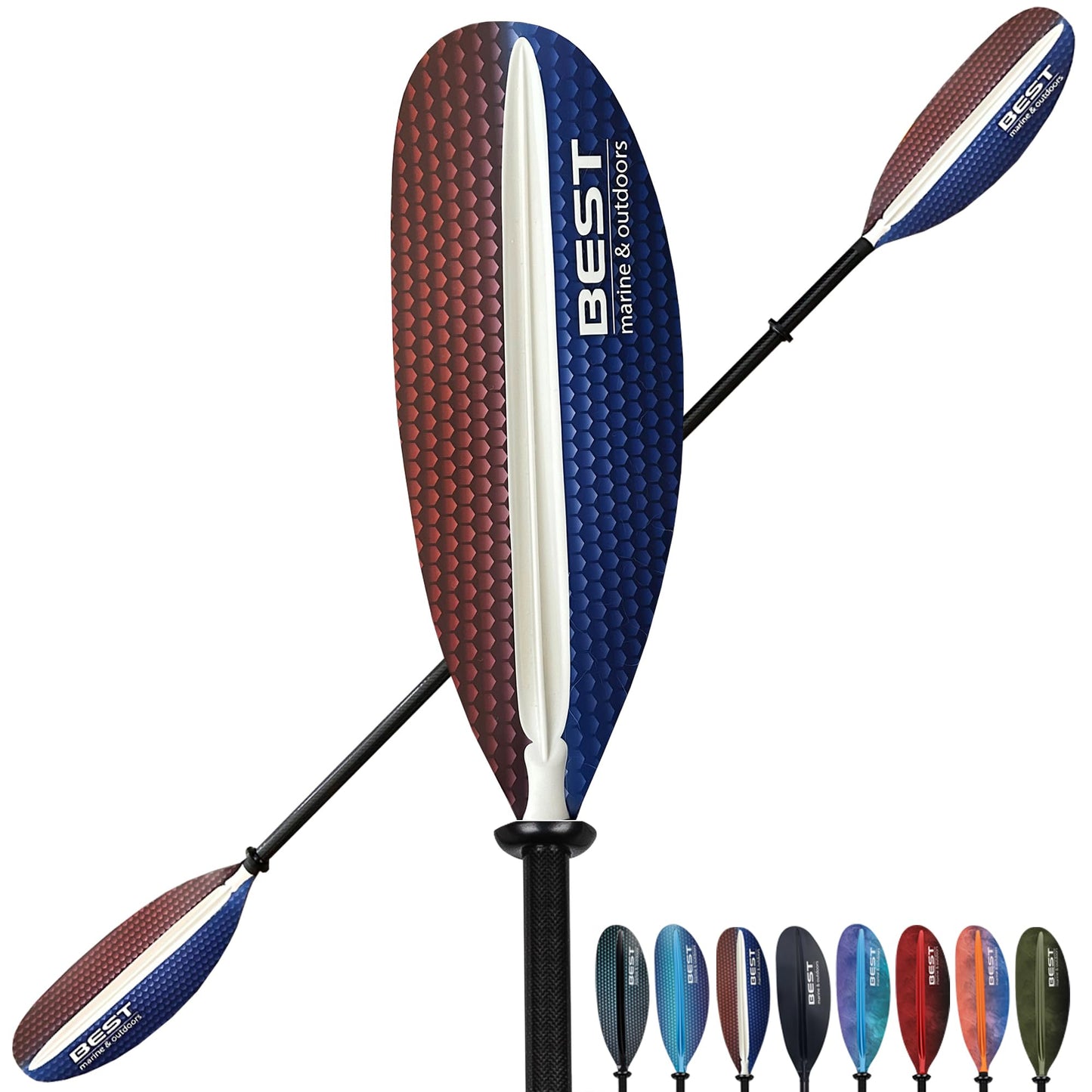 Best Marine and Outdoors Carbon Fiber Kayak Paddle for Adults – Lightweight 2-Piece Paddle with Fiberglass Reinforced Blades, Adjustable Feather Angles, Floating Design, 220cm 234cm 250cm