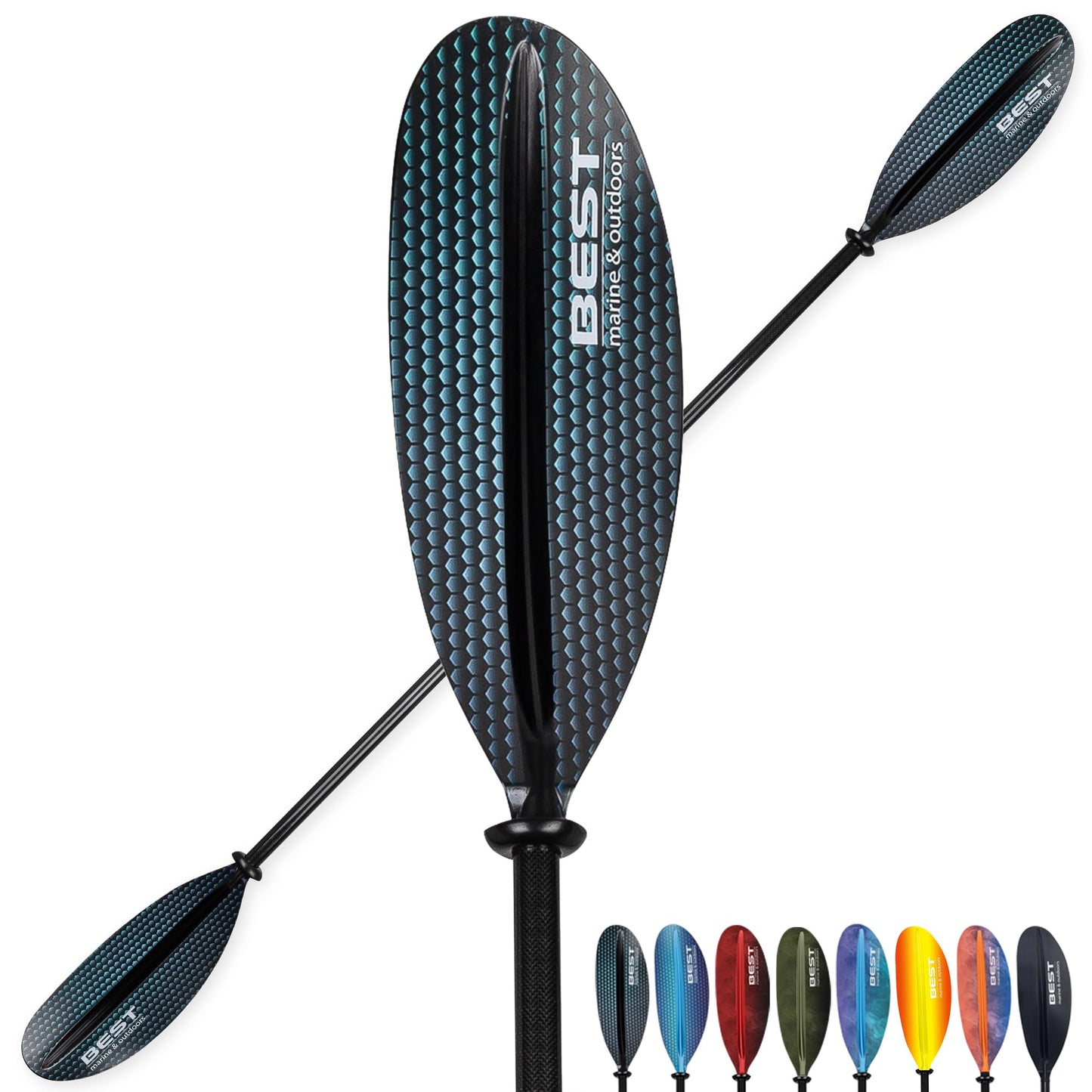 Best Marine and Outdoors Carbon Fiber Kayak Paddle for Adults – Lightweight 2-Piece Paddle with Fiberglass Reinforced Blades, Adjustable Feather Angles, Floating Design, 220cm 234cm 250cm