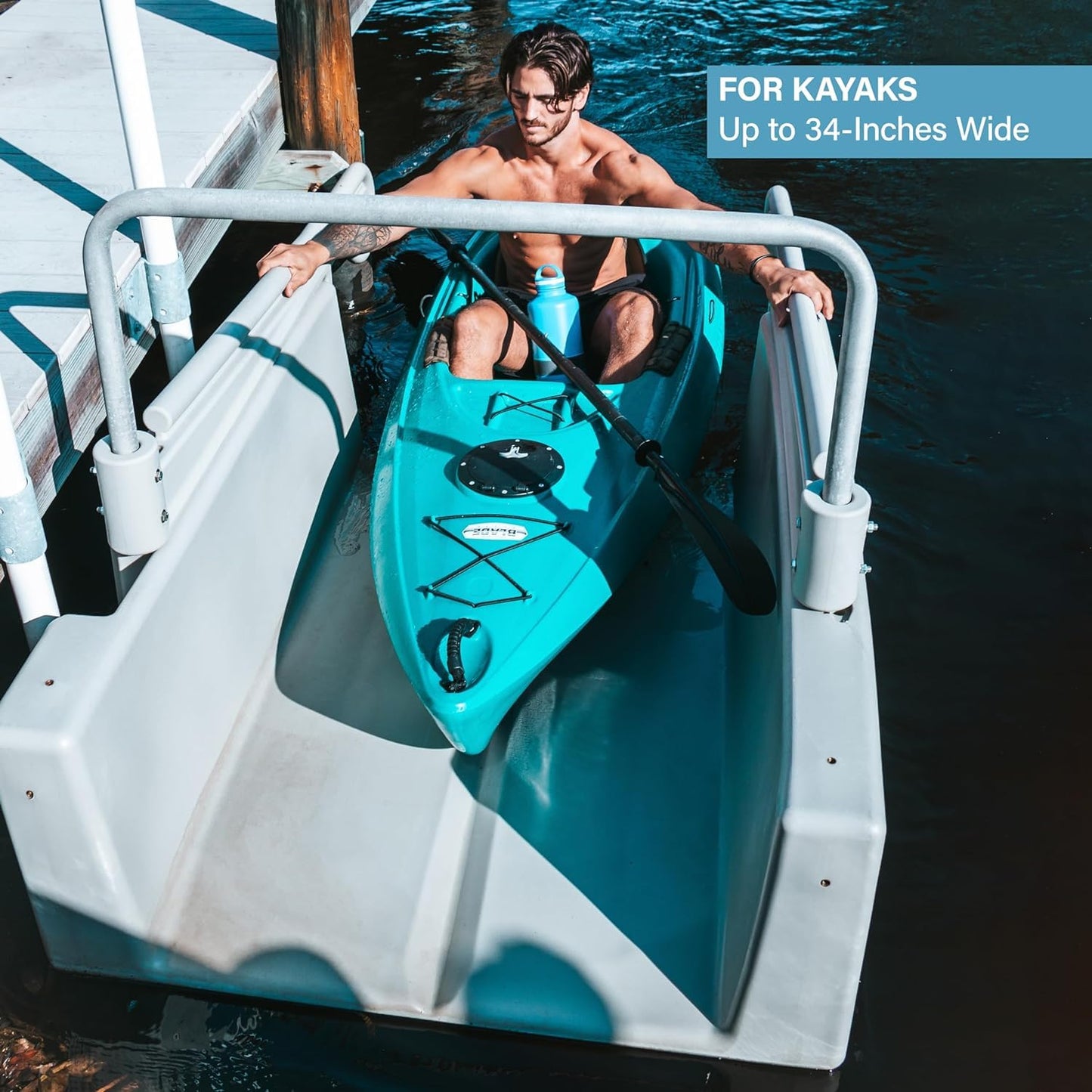 YAKport Personal Kayak Launch Station to Safely Launch Kayaks, Canoes, and Stand Up Paddle Boards, for Fixed and Low-Profile Floating Docks