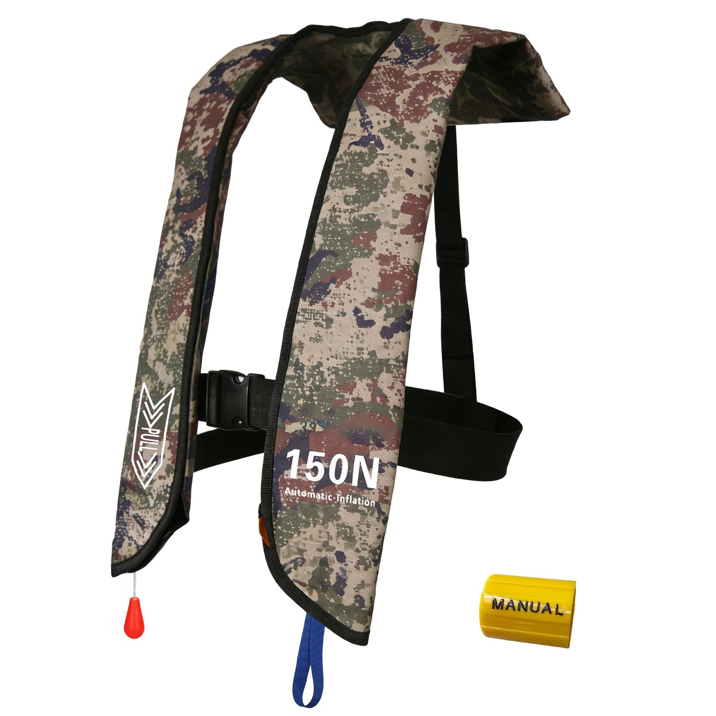 Inflatable Life-Jacket for Adults| Life-Vest Inflation-PFD with Whistle| Automatic & Manual Lightweight Supports up to 300 lbs for Kayaking Fishing Boating
