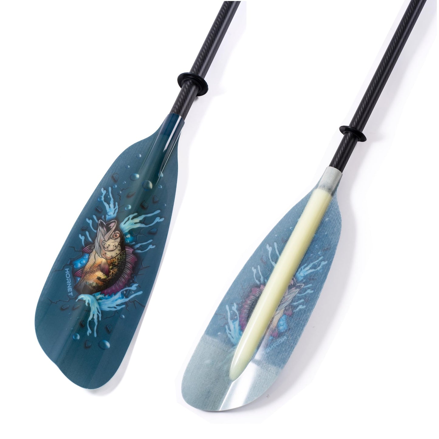 Hornet Watersports Fiberglass Kayak Paddle for Adults- Ideal for Touring, Fishing and Boating- 90.5 inches / 230CM Adjustable with Carbon Fiber Shaft- Kayak Oars Kayaking Equipment