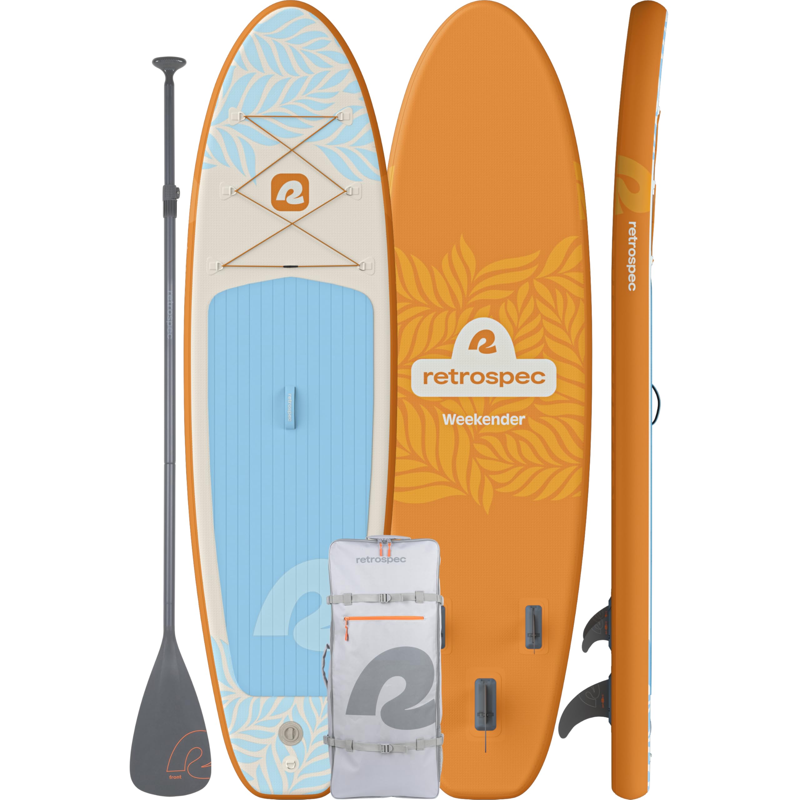 Retrospec Weekender Inflatable Stand Up Paddle Board Includes Paddle, Pump, and Accessories 10’6” Lightweight iSUP, Puncture Resistant Inflatable Paddle Board for Adults