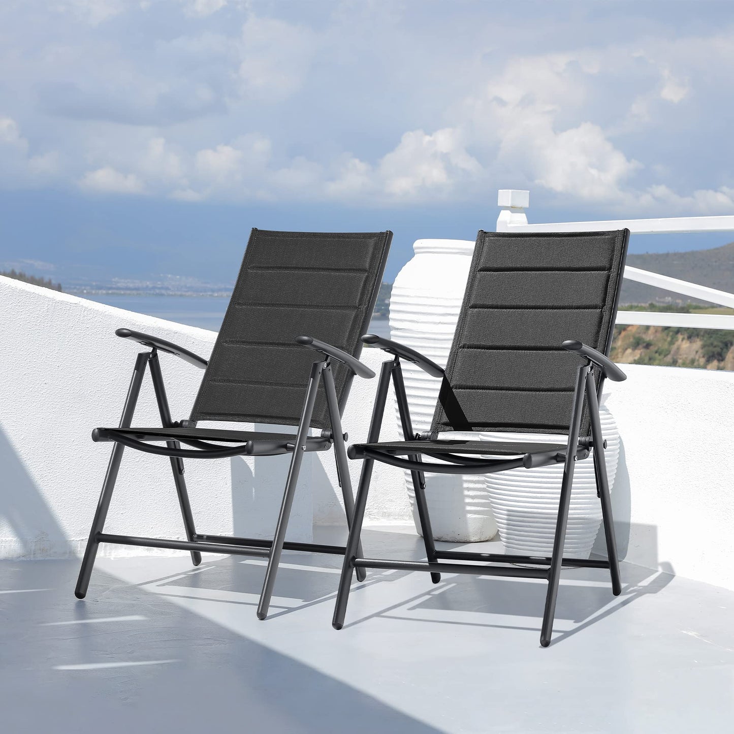 PURPLE LEAF Outdoor Dining Chairs Patio Folding Chairs