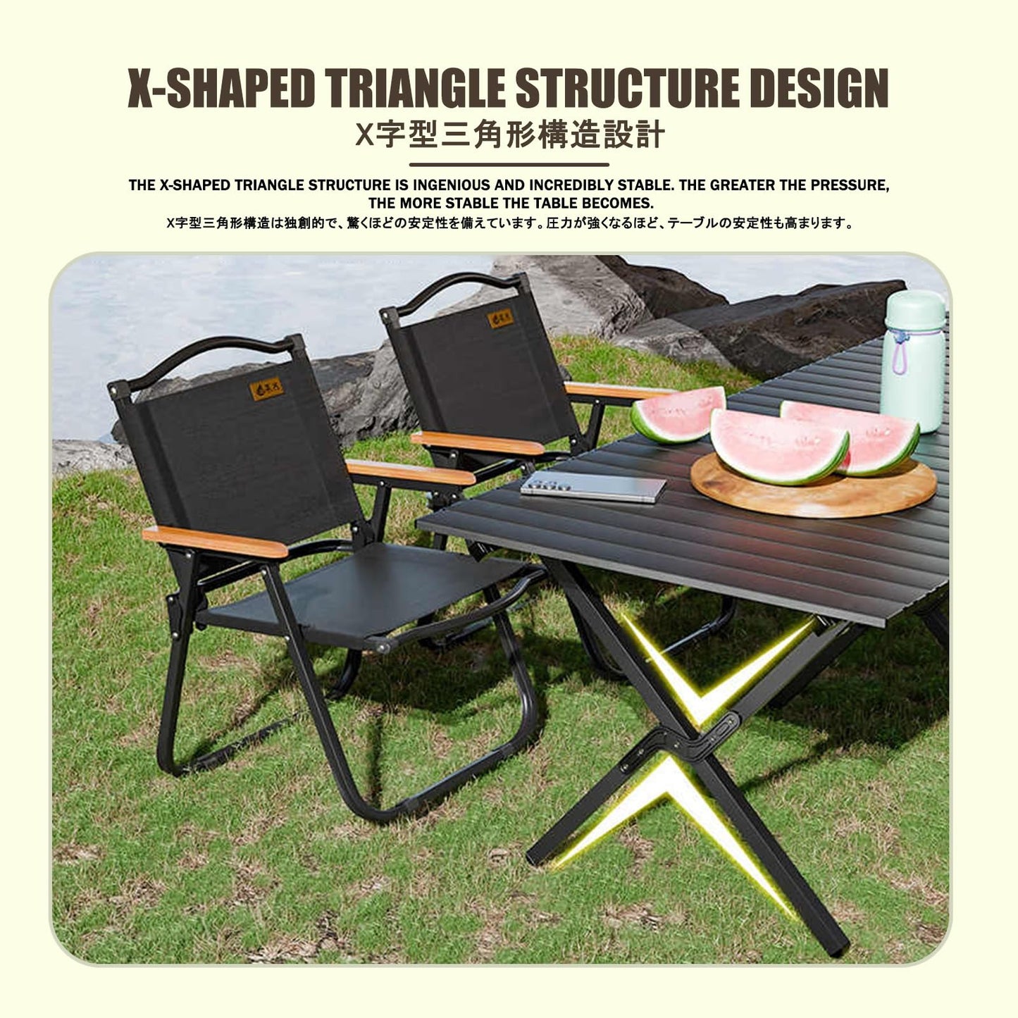 HBOOMOEM Ortable Picnic Table with Chairs，Folding Picnic Table and Bench Set，Lightweight and Easy to Carry, Suitable for Outdoor Camping, Garden Picnics, and Catering Cooking.