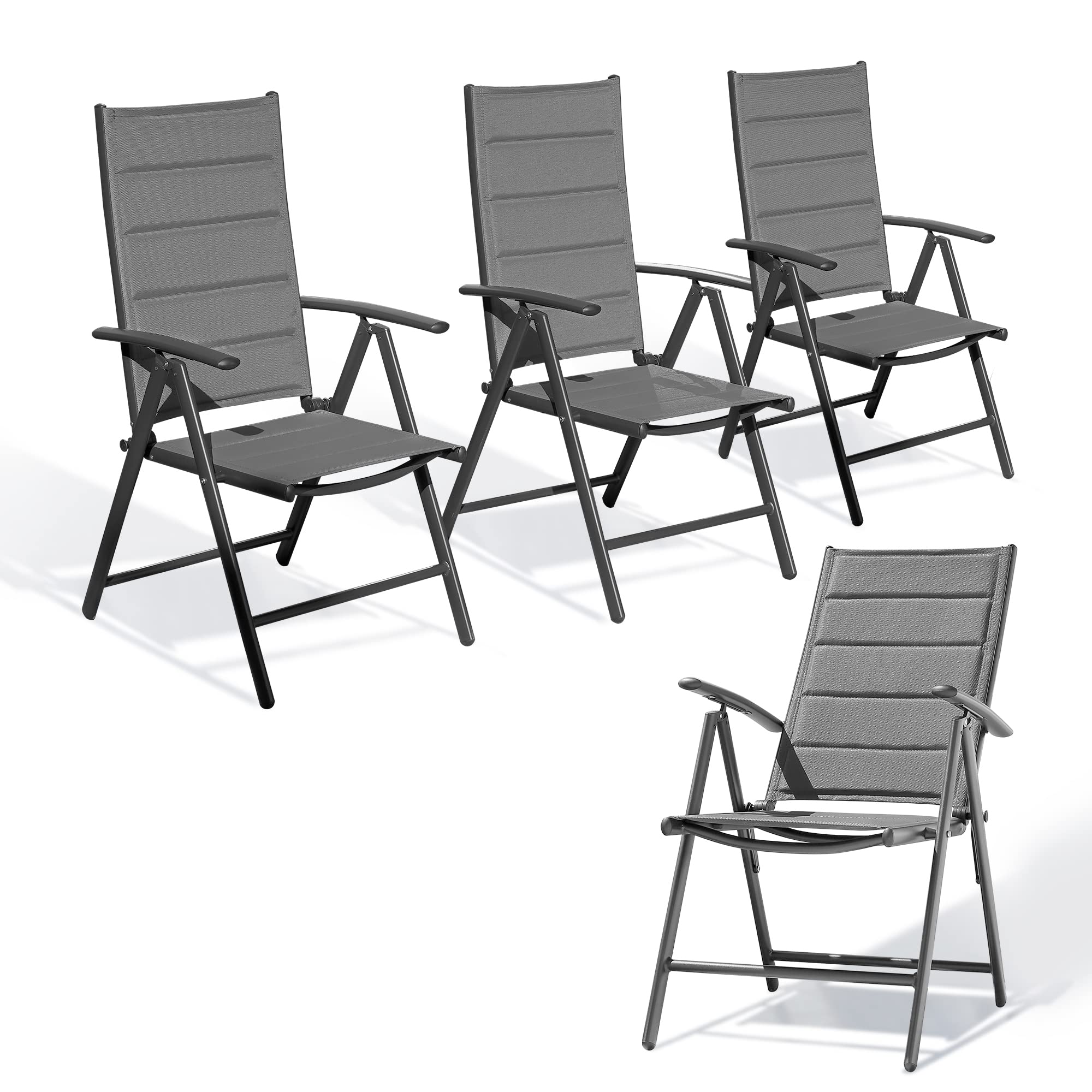 PURPLE LEAF Outdoor Dining Chairs Patio Folding Chairs