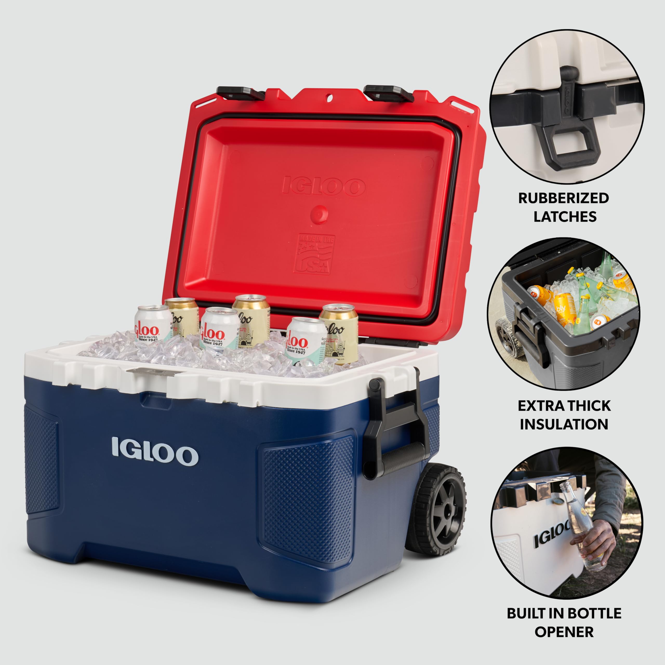 Igloo Trailmate Roller Cooler | Insulated Hard Shell Ice Chest
