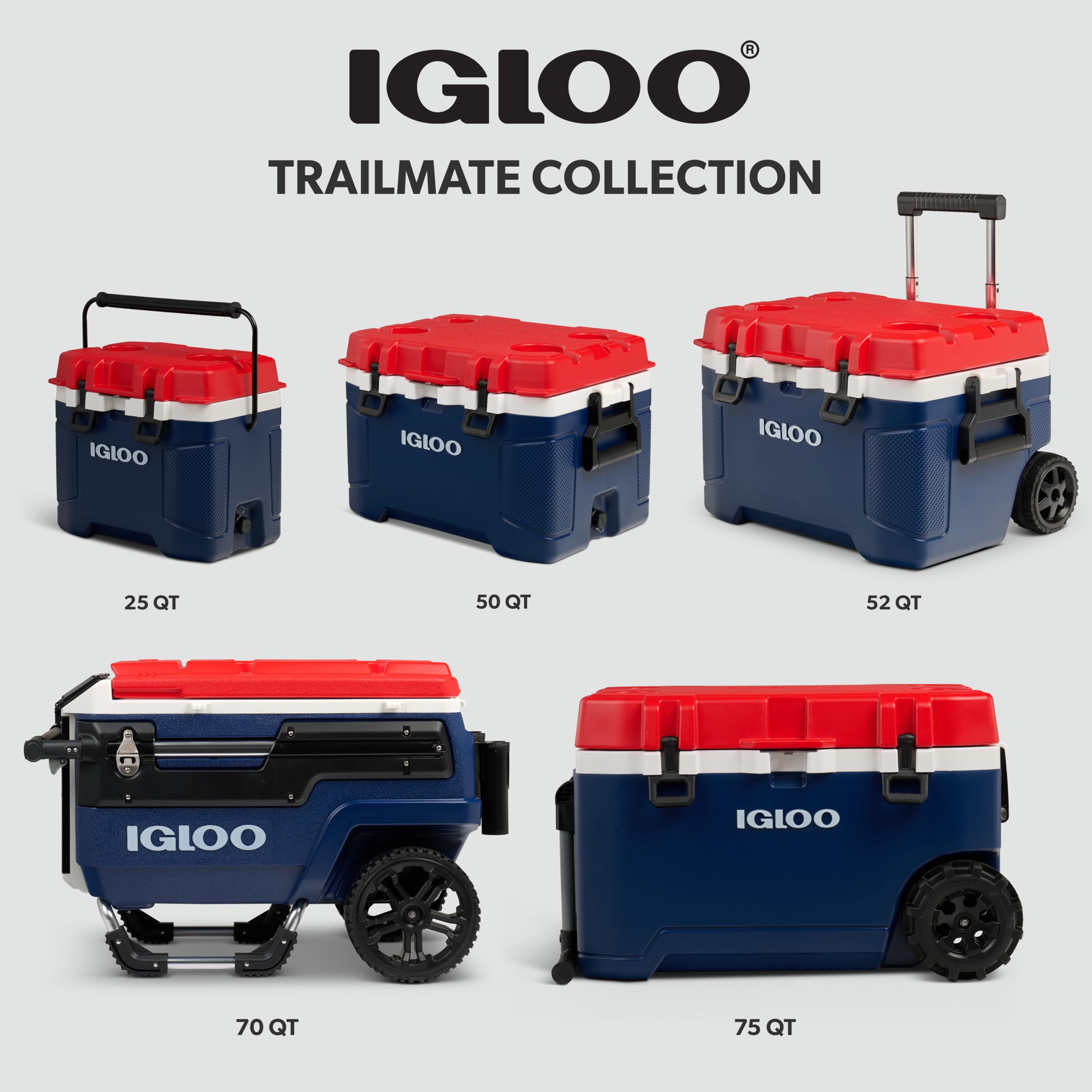 Igloo Trailmate Roller Cooler | Insulated Hard Shell Ice Chest