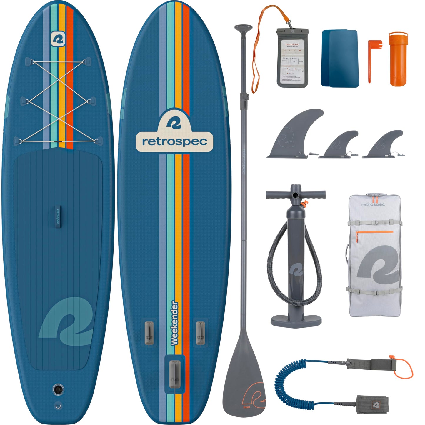 Retrospec Weekender Inflatable Stand Up Paddle Board Includes Paddle, Pump, and Accessories 10’6” Lightweight iSUP, Puncture Resistant Inflatable Paddle Board for Adults