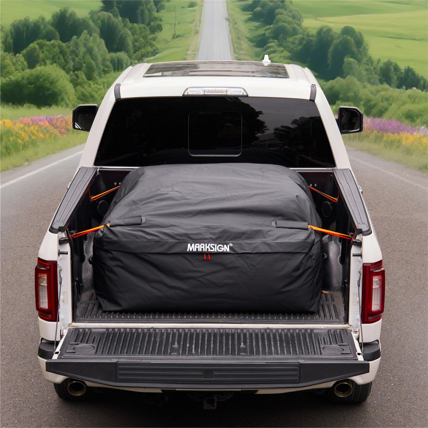 Truck Bed Bag with Cargo Net, 100% Waterproof Truck Cargo Bag Fits Any Truck Size with 4 Handles, 26 Cubic Feet (51''x40''x22'', Patent Pending)