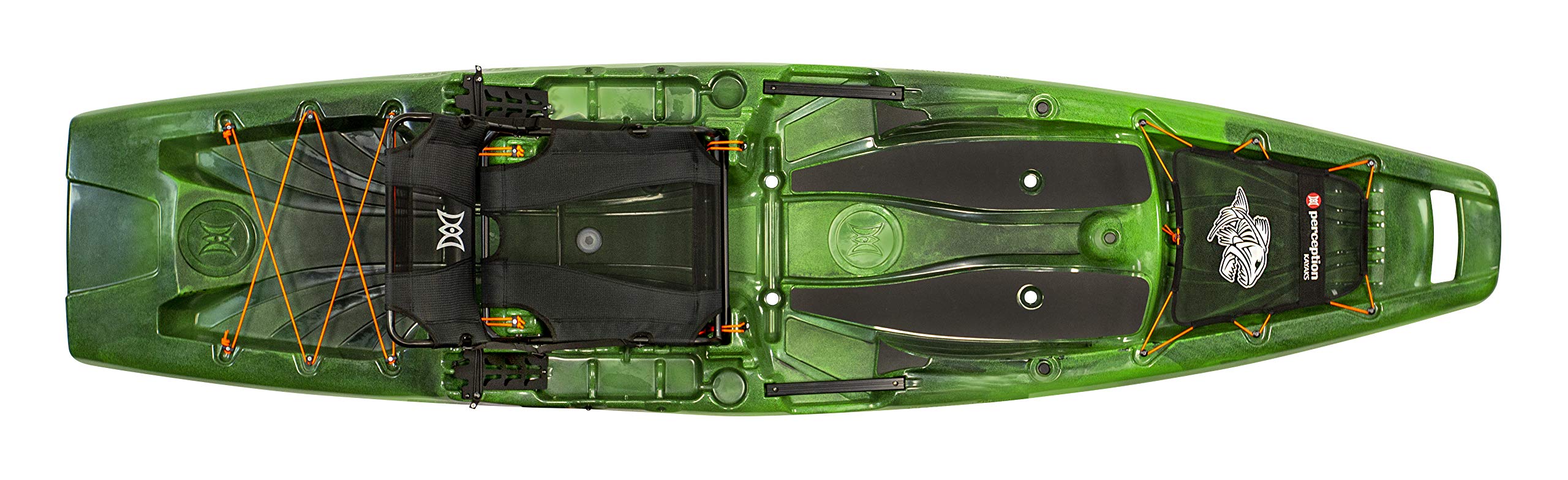 Perception Kayaks Outlaw 11.5 | Sit on Top Fishing Kayak | Fold Away Lawn Chair Seat | 4 Rod Holders | Integrated Tackle Trays | 11' 6"