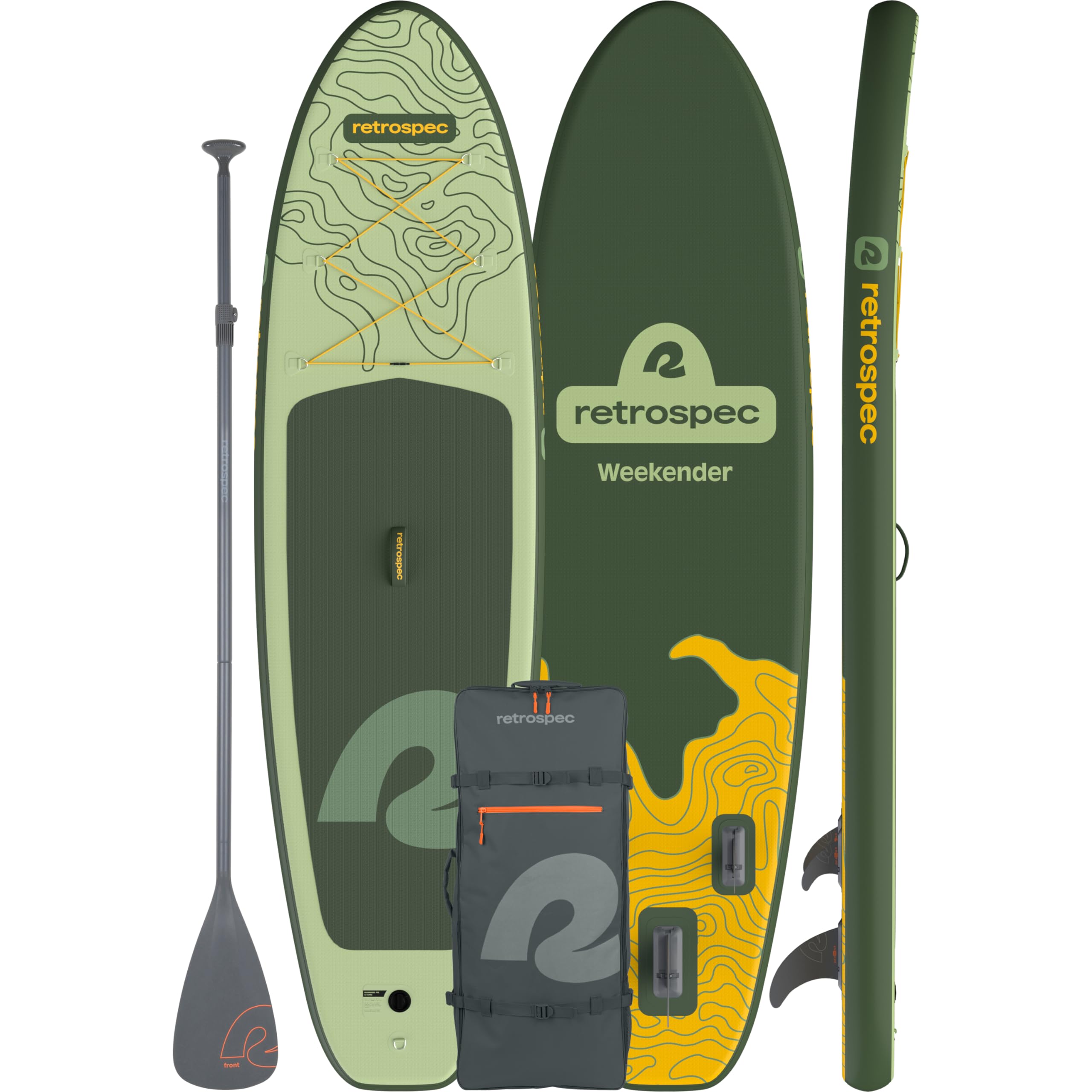 Retrospec Weekender Inflatable Stand Up Paddle Board Includes Paddle, Pump, and Accessories 10’6” Lightweight iSUP, Puncture Resistant Inflatable Paddle Board for Adults