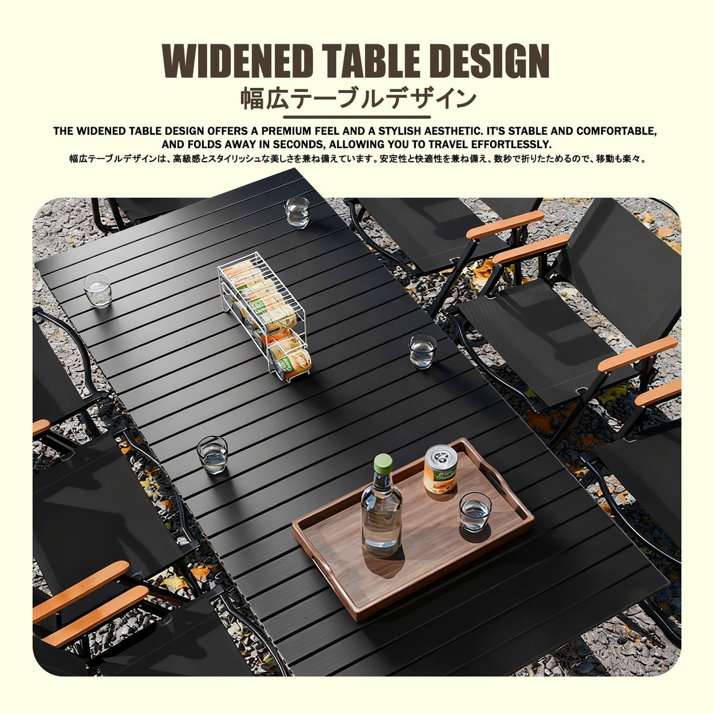 HBOOMOEM Ortable Picnic Table with Chairs，Folding Picnic Table and Bench Set，Lightweight and Easy to Carry, Suitable for Outdoor Camping, Garden Picnics, and Catering Cooking.